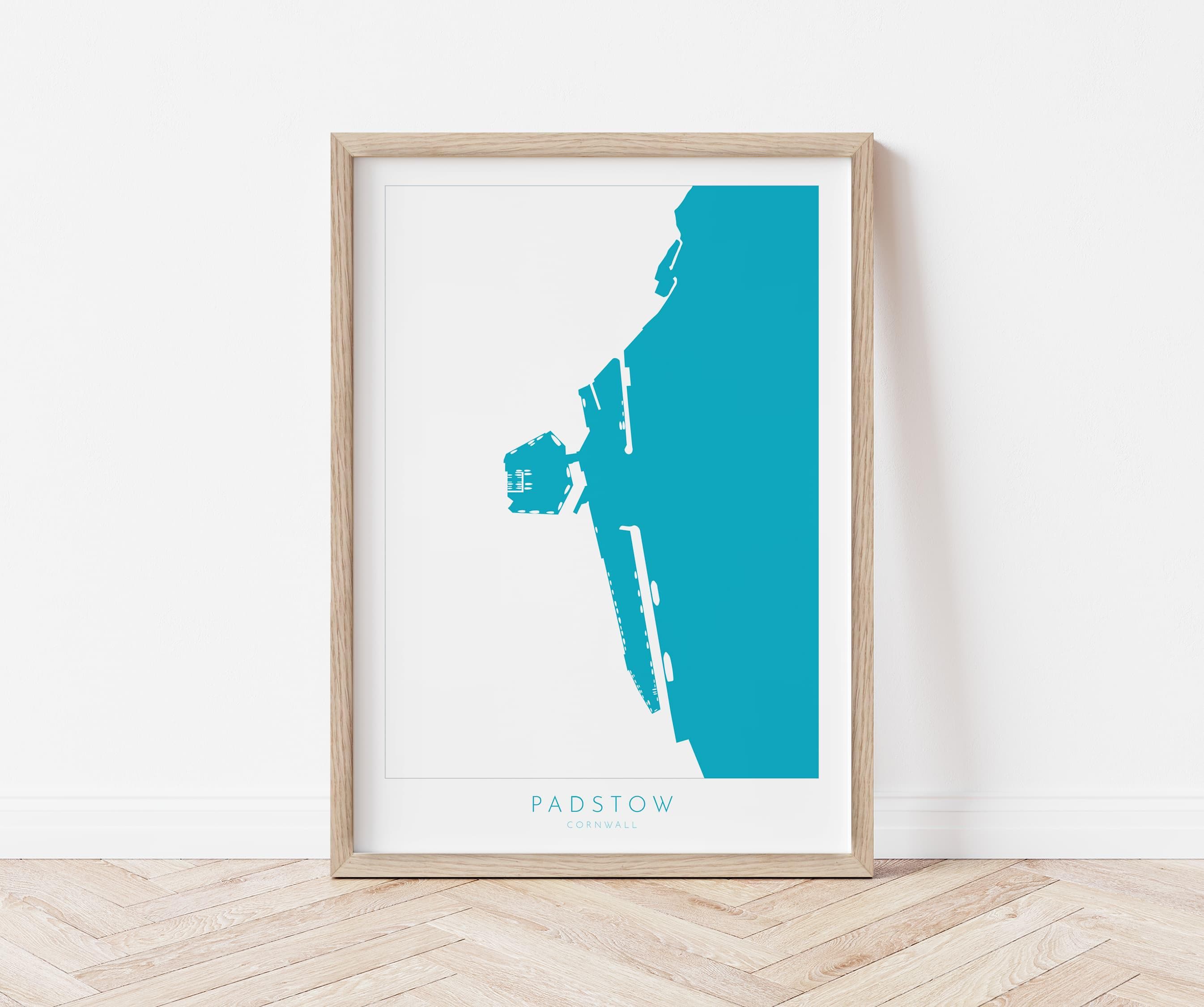Padstow Print - Cornwall Map, Padstow Map Art, Camel Estuary Art, North Cornwall, Cornish Coast