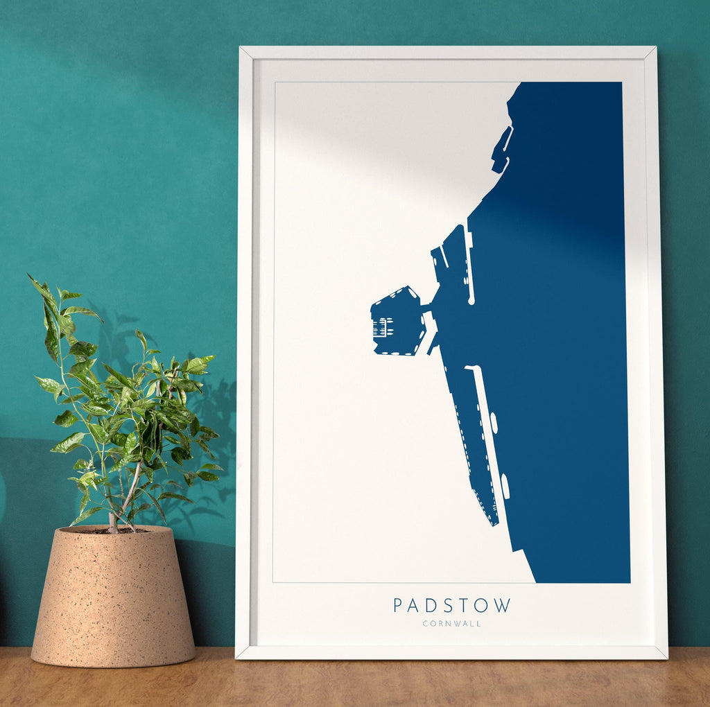 Padstow Print - Cornwall Map, Padstow Map Art, Camel Estuary Art, North Cornwall, Cornish Coast