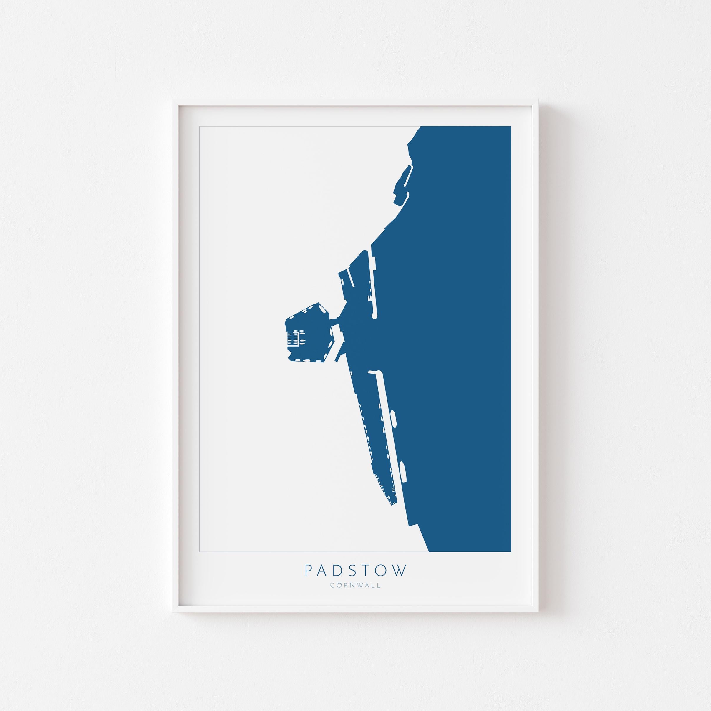 Padstow Print - Cornwall Map, Padstow Map Art, Camel Estuary Art, North Cornwall, Cornish Coast