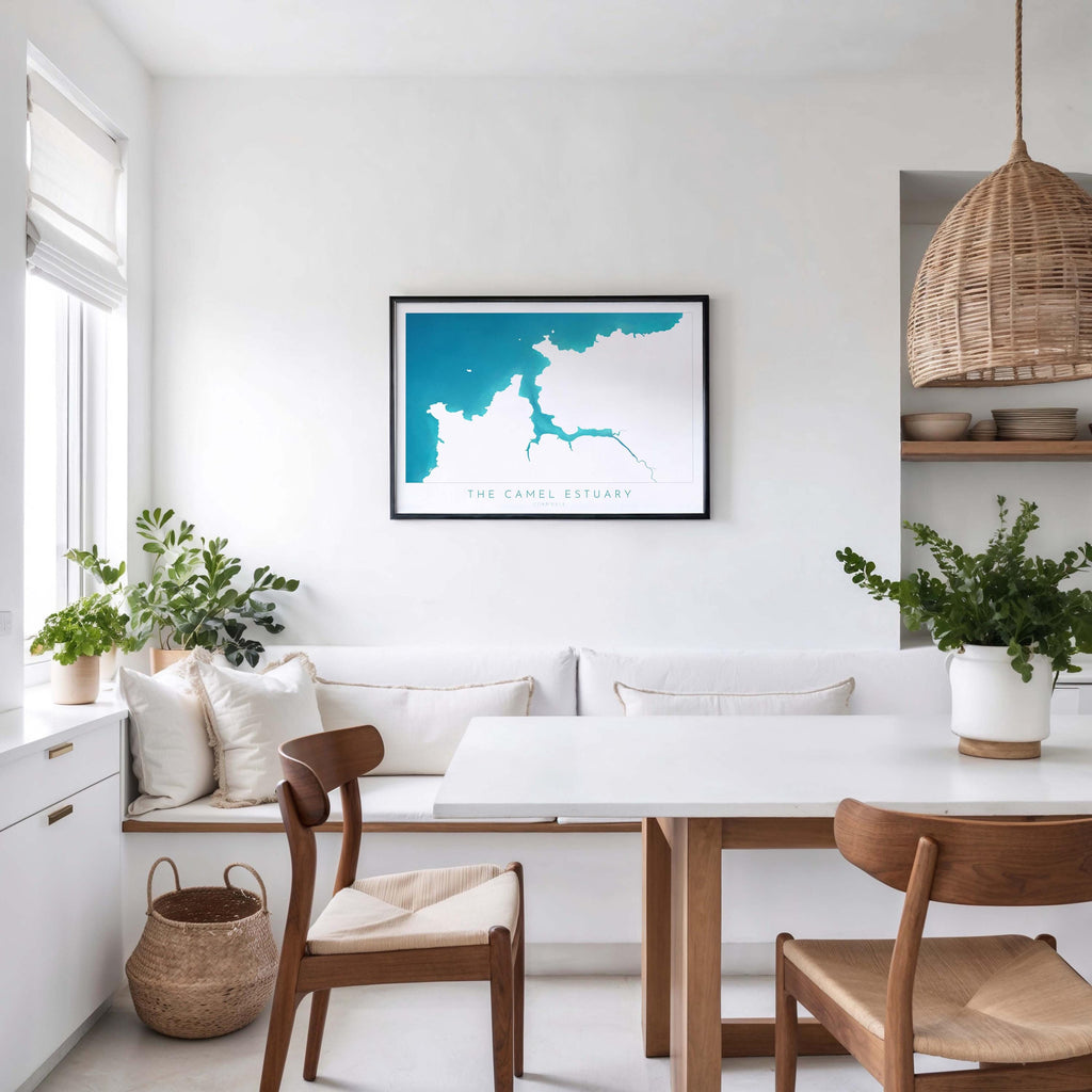 Camel Estuary Map Print - Padstow Map Art, Cornwall Map, Polzeath Travel Art, Cornwall Coast Art, River Camel Print, Cornish Coast Art Map