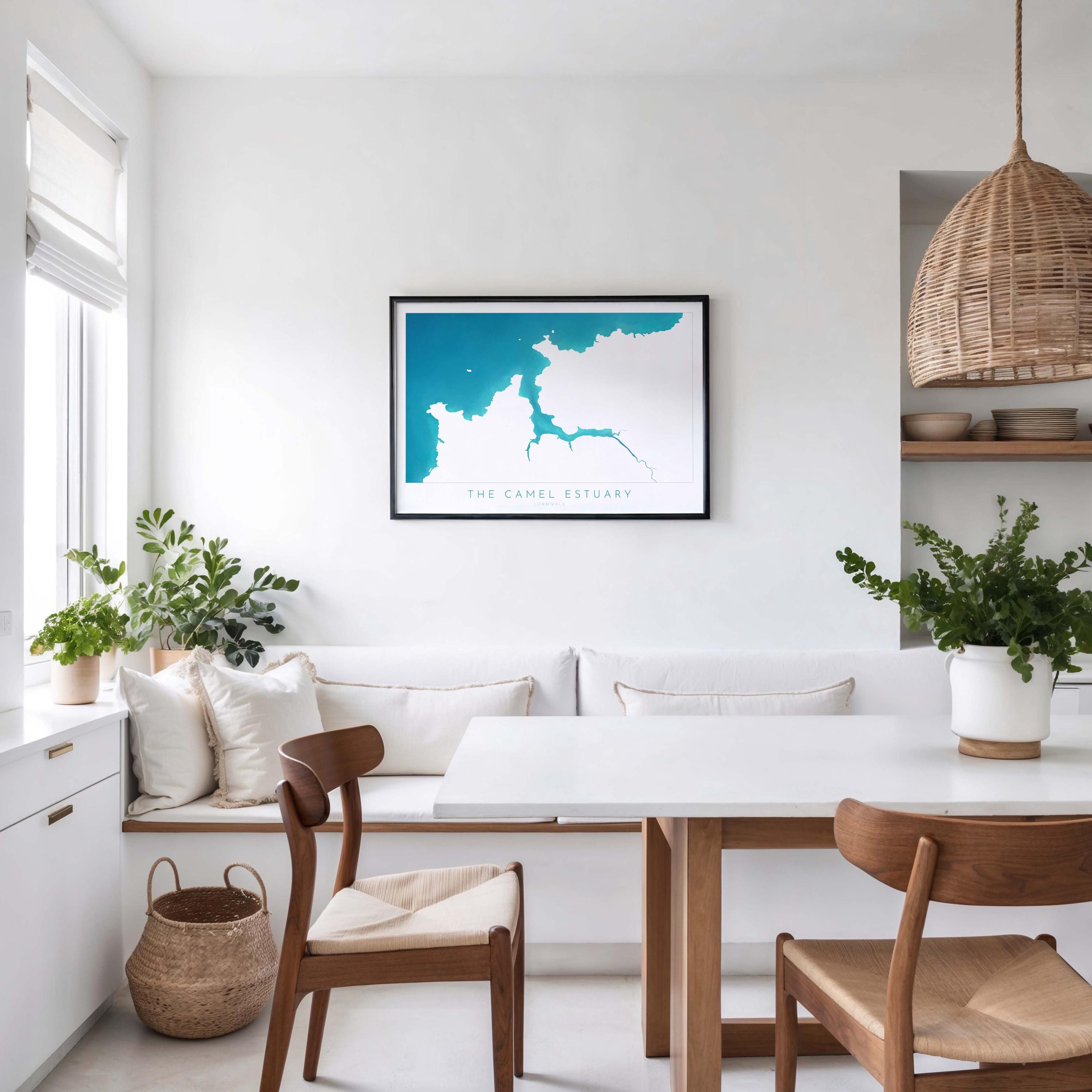 Camel Estuary Map Print - Padstow Map Art, Cornwall Map, Polzeath Travel Art, Cornwall Coast Art, River Camel Print, Cornish Coast Art Map