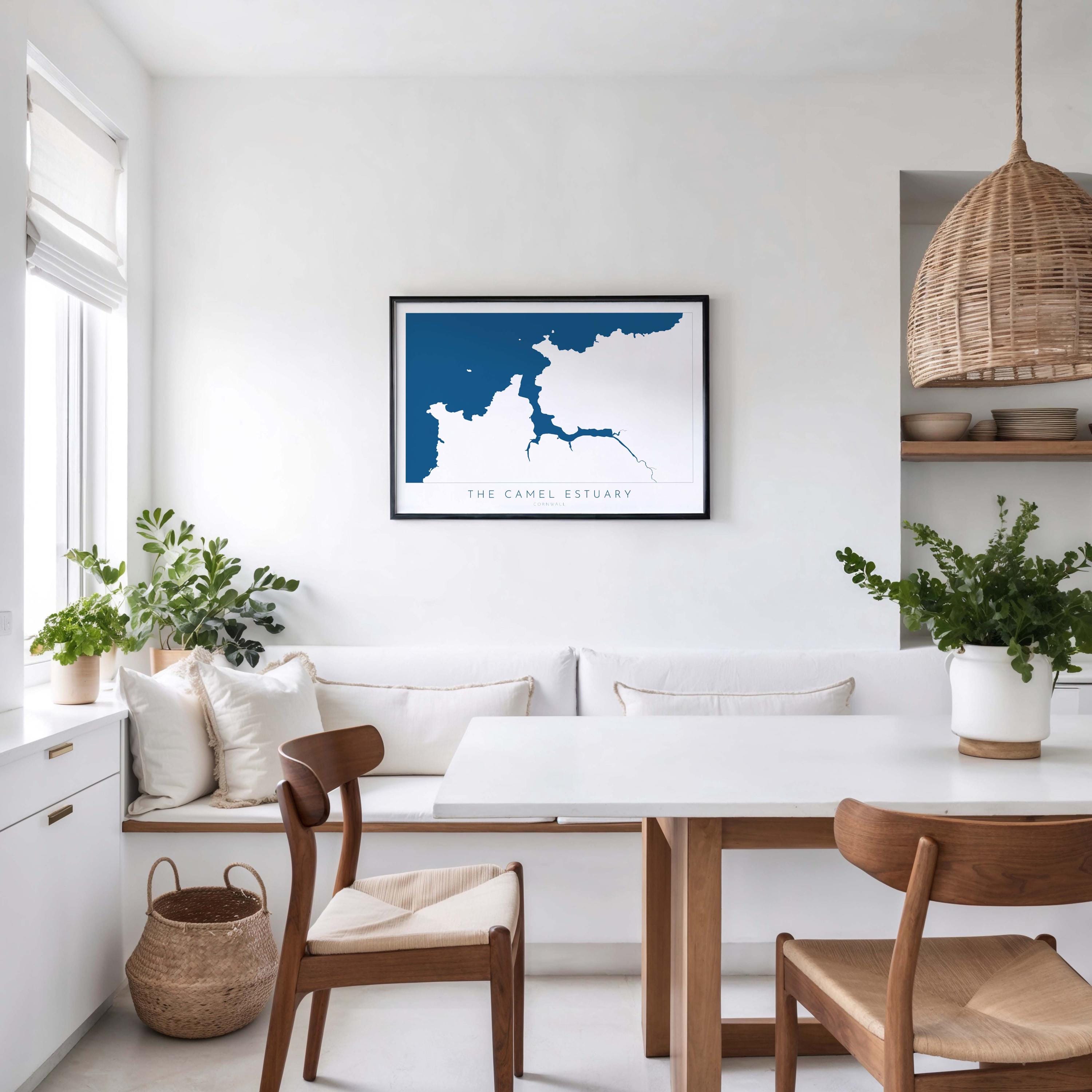 Camel Estuary Map Print - Padstow Map Art, Cornwall Map, Polzeath Travel Art, Cornwall Coast Art, River Camel Print, Cornish Coast Art Map