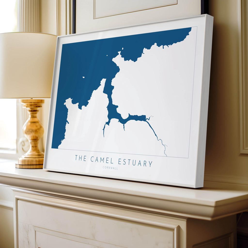 Camel Estuary Map Print - Padstow Map Art, Cornwall Map, Polzeath Travel Art, Cornwall Coast Art, River Camel Print, Cornish Coast Art Map