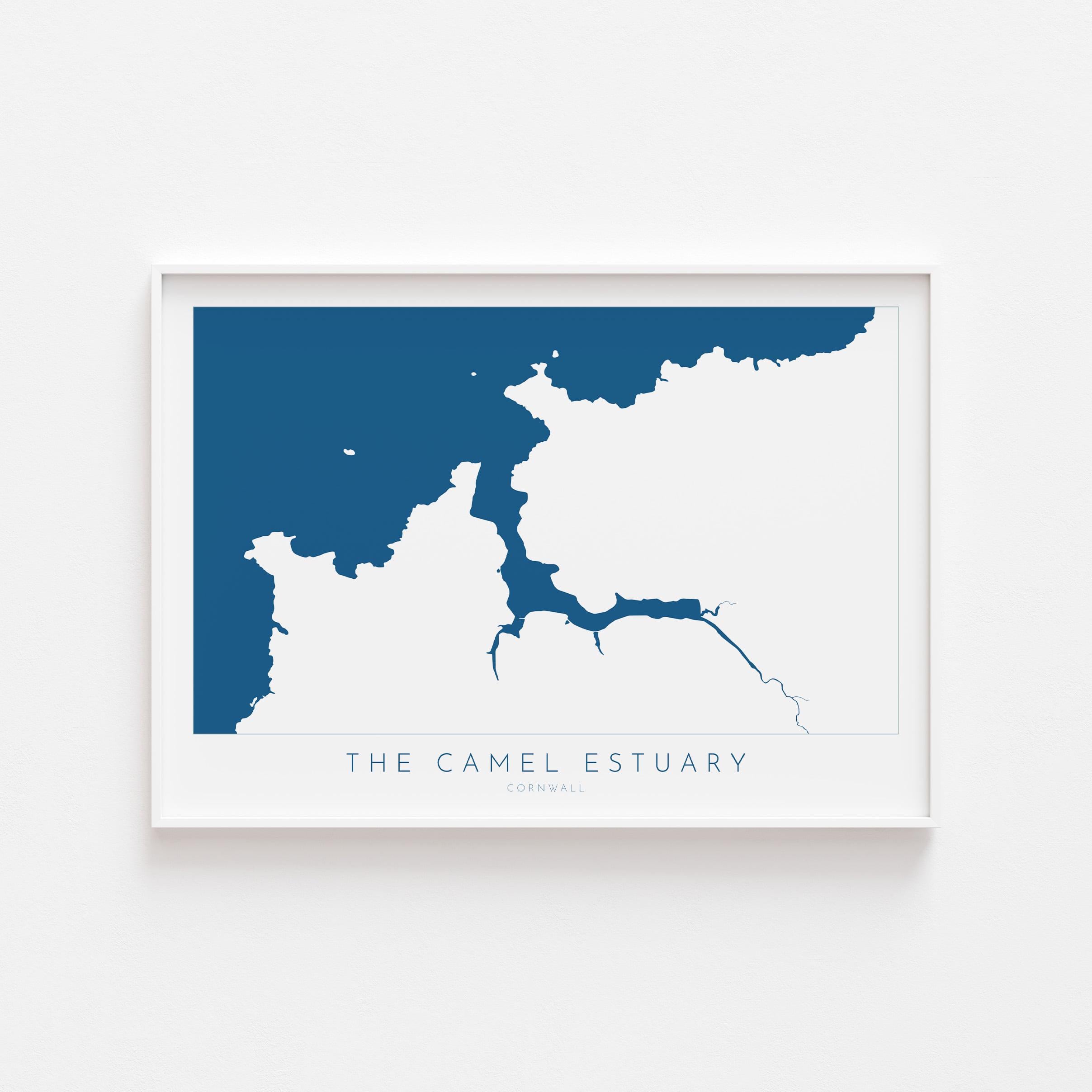 Camel Estuary Map Print - Padstow Map Art, Cornwall Map, Polzeath Travel Art, Cornwall Coast Art, River Camel Print, Cornish Coast Art Map