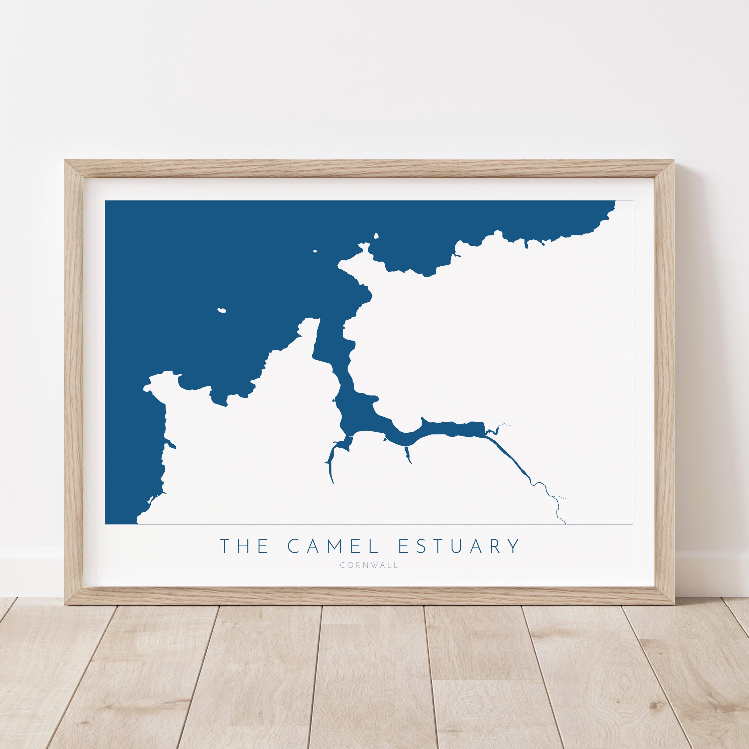 Camel Estuary Map Print - Padstow Map Art, Cornwall Map, Polzeath Travel Art, Cornwall Coast Art, River Camel Print, Cornish Coast Art Map