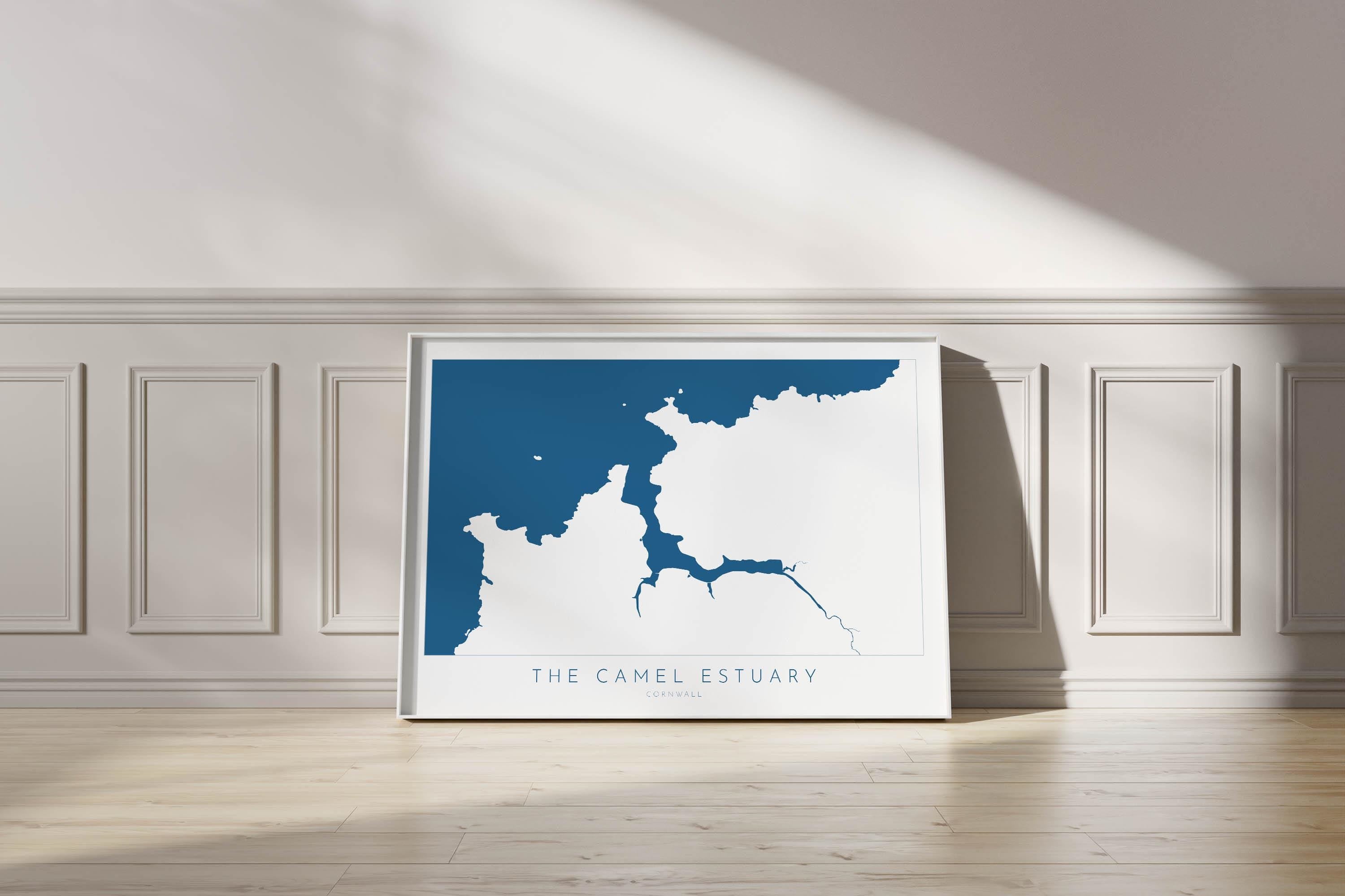 Camel Estuary Map Print - Padstow Map Art, Cornwall Map, Polzeath Travel Art, Cornwall Coast Art, River Camel Print, Cornish Coast Art Map