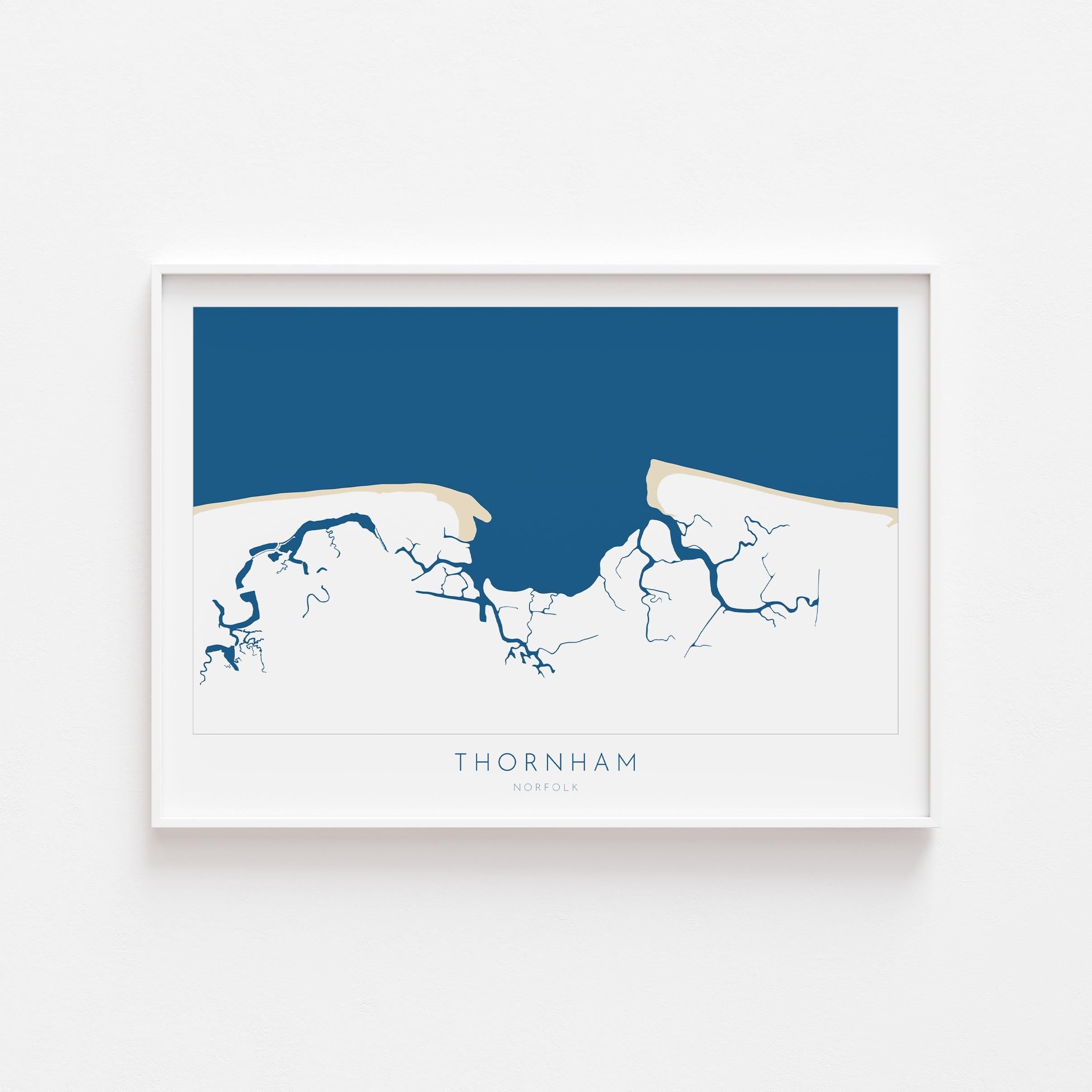 Thornham Map Art - Norfolk Map, Thornham Art Print, Holme-next-the-sea Map, North Norfolk Coast, Norfolk Beach, Norfolk Travel Print, UK