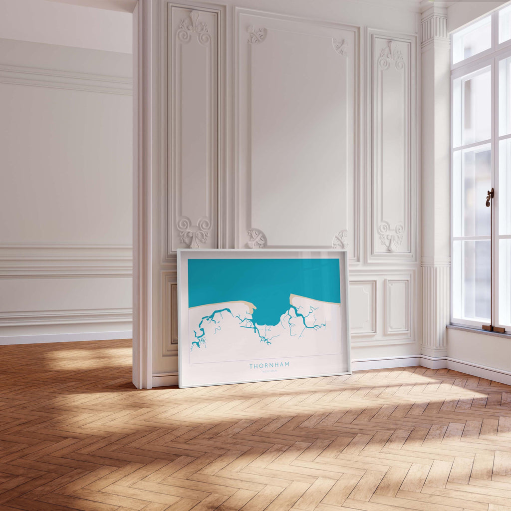 Thornham Map Art - Norfolk Map, Thornham Art Print, Holme-next-the-sea Map, North Norfolk Coast, Norfolk Beach, Norfolk Travel Print, UK