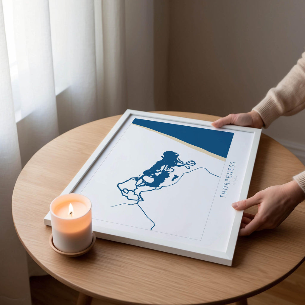 Thorpeness Map Art - Suffolk Map, Suffolk Coast, Thorpeness Meare, Suffolk Travel Print, Suffolk Coast Art, Suffolk Beach Art, UK Map