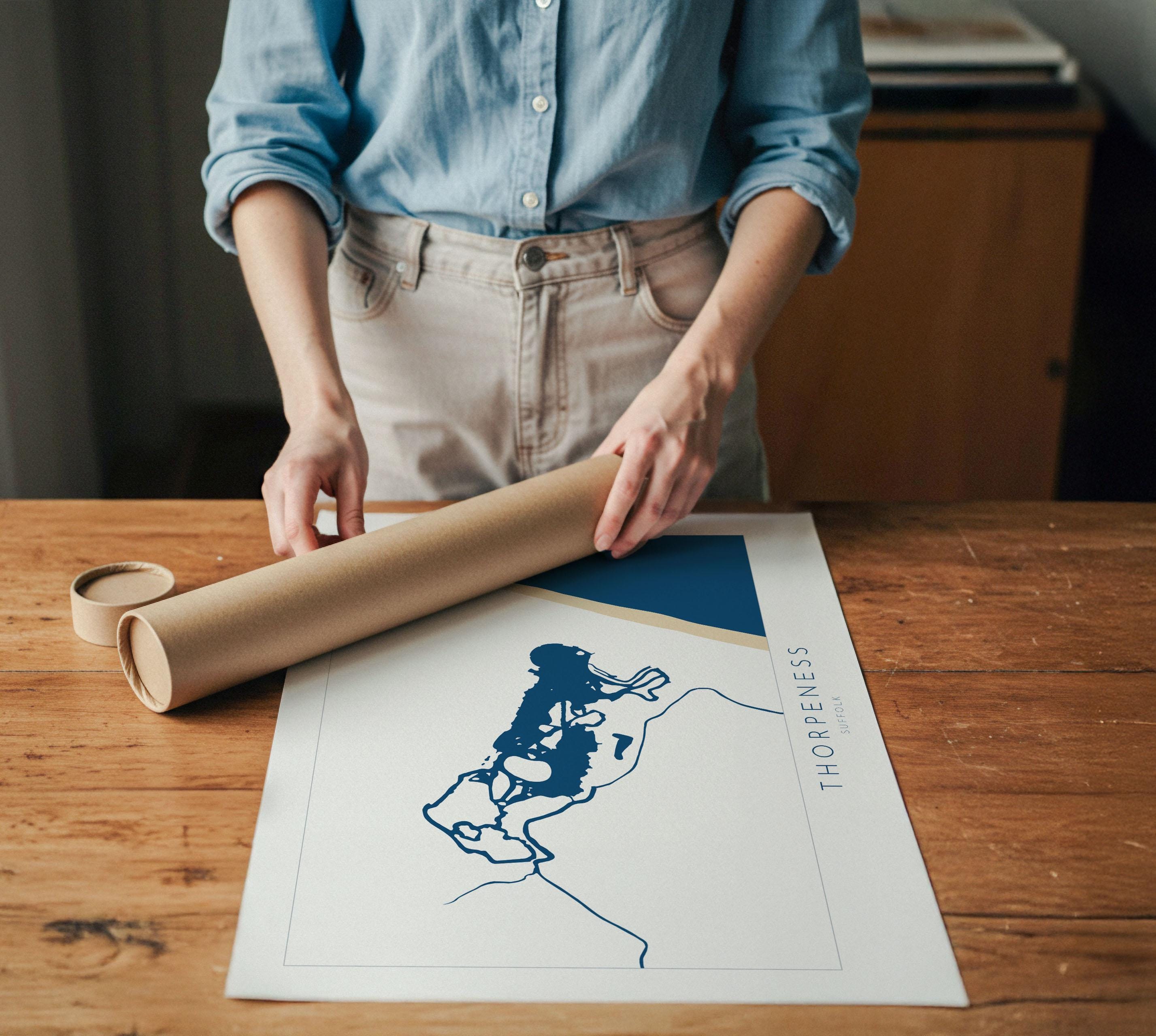 Thorpeness Map Art - Suffolk Map, Suffolk Coast, Thorpeness Meare, Suffolk Travel Print, Suffolk Coast Art, Suffolk Beach Art, UK Map