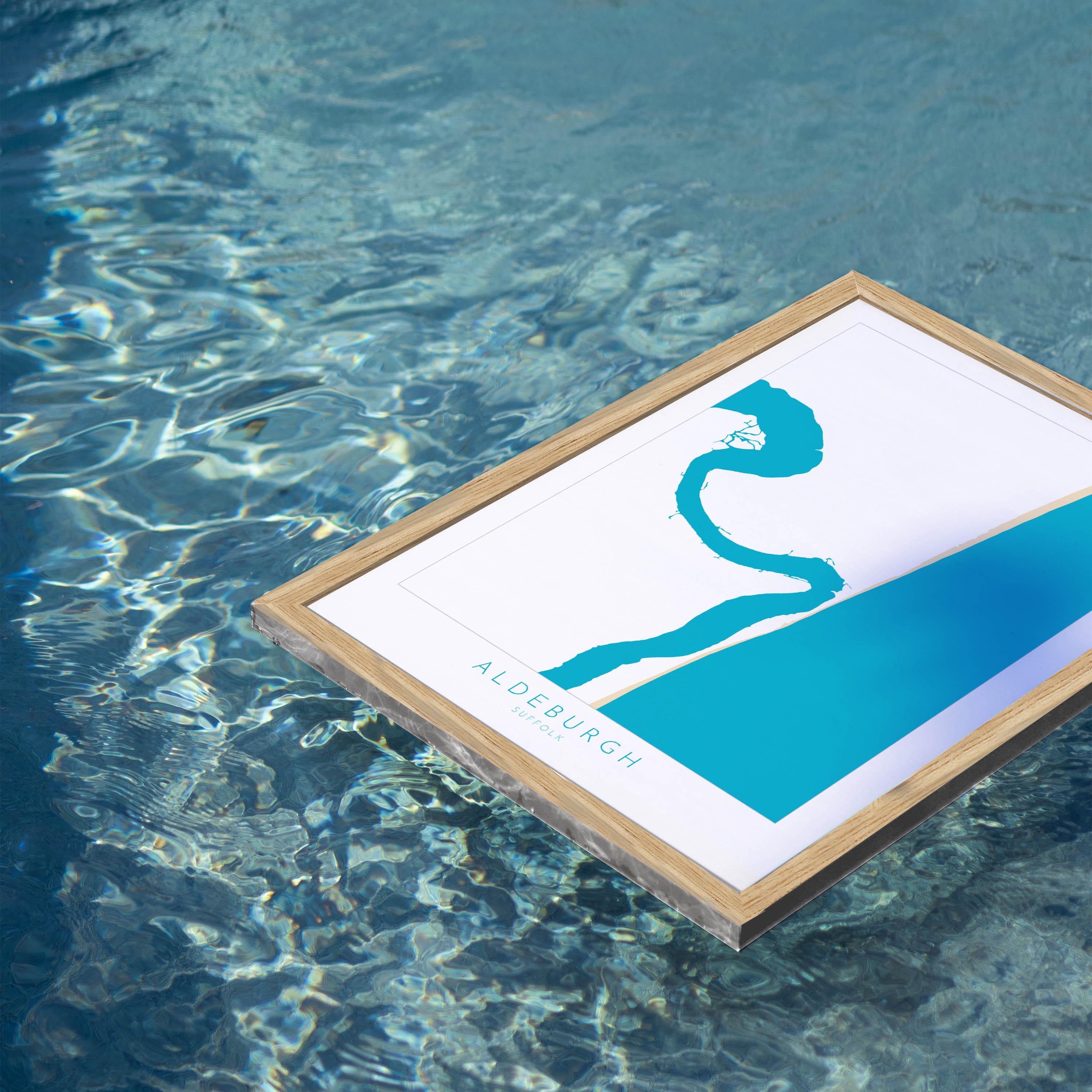 Aldeburgh Map Art - Suffolk Map, River Alde Map, Aldeburgh Print, Suffolk Coast, Suffolk Travel Print, Suffolk Gift, UK Seaside Art