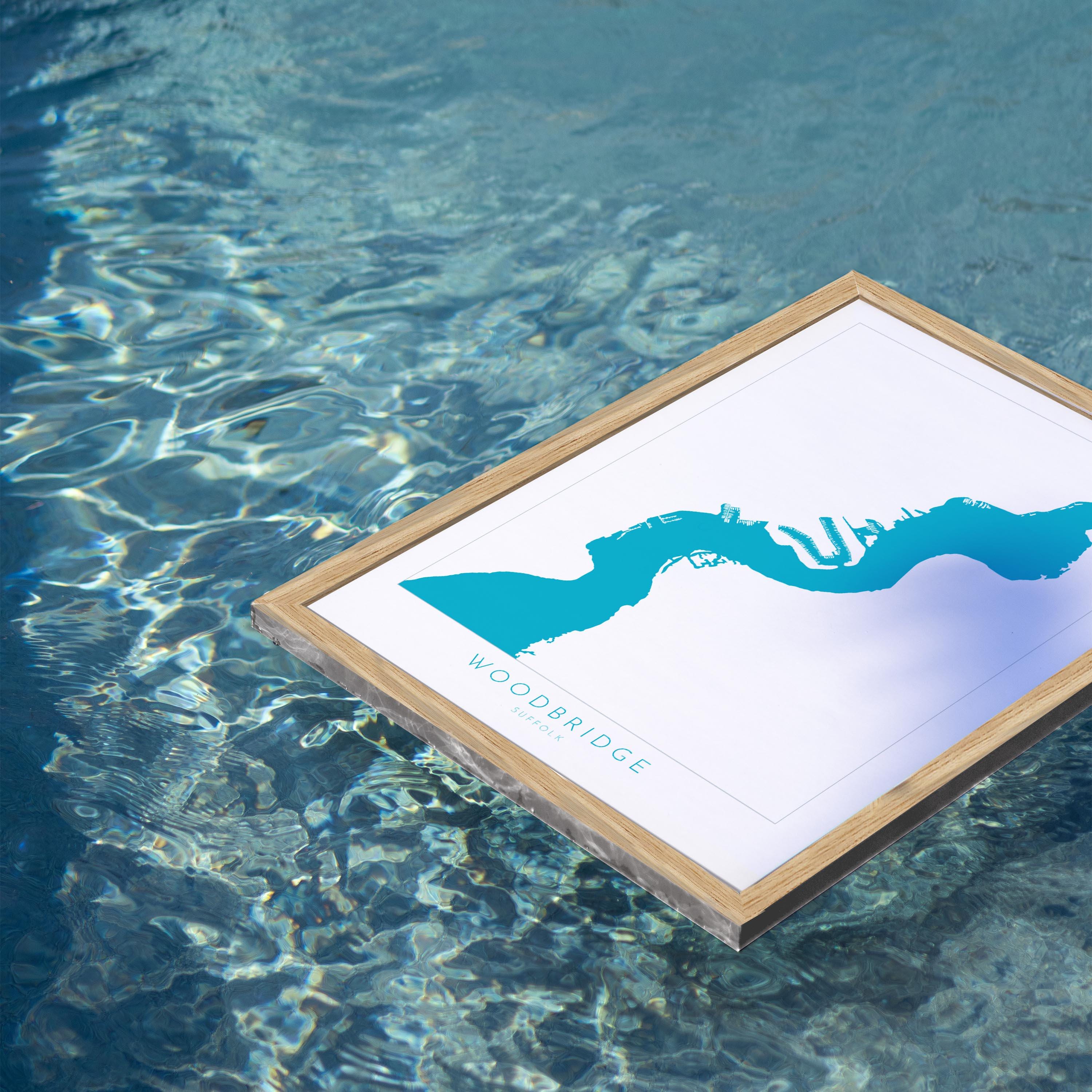 Woodbridge - Suffolk, Woodbridge Art, Suffolk Map, River Deben, Suffolk Coast, Suffolk Travel Print, Woodbridge Map, Suffolk Art, UK Rivers