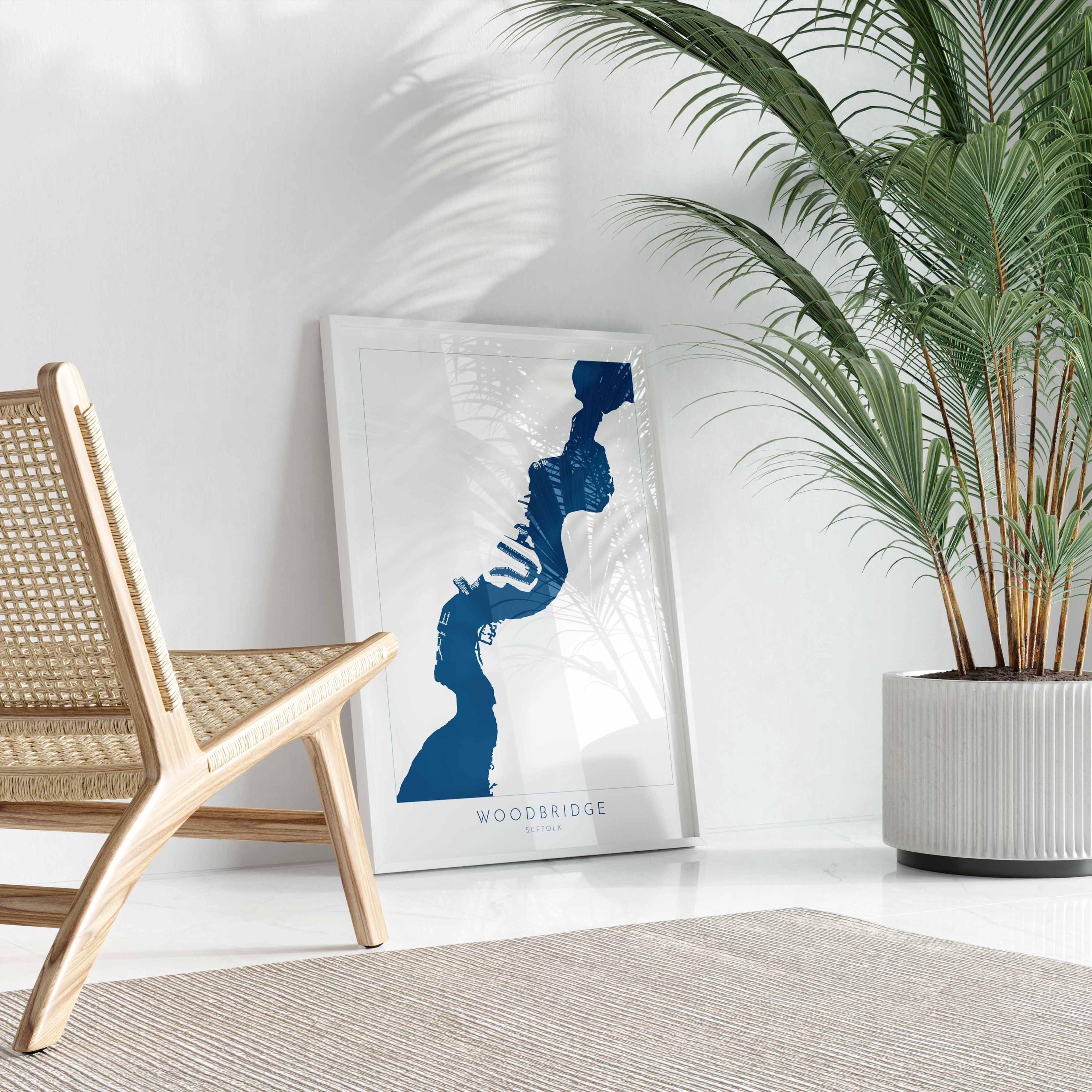 Woodbridge - Suffolk, Woodbridge Art, Suffolk Map, River Deben, Suffolk Coast, Suffolk Travel Print, Woodbridge Map, Suffolk Art, UK Rivers