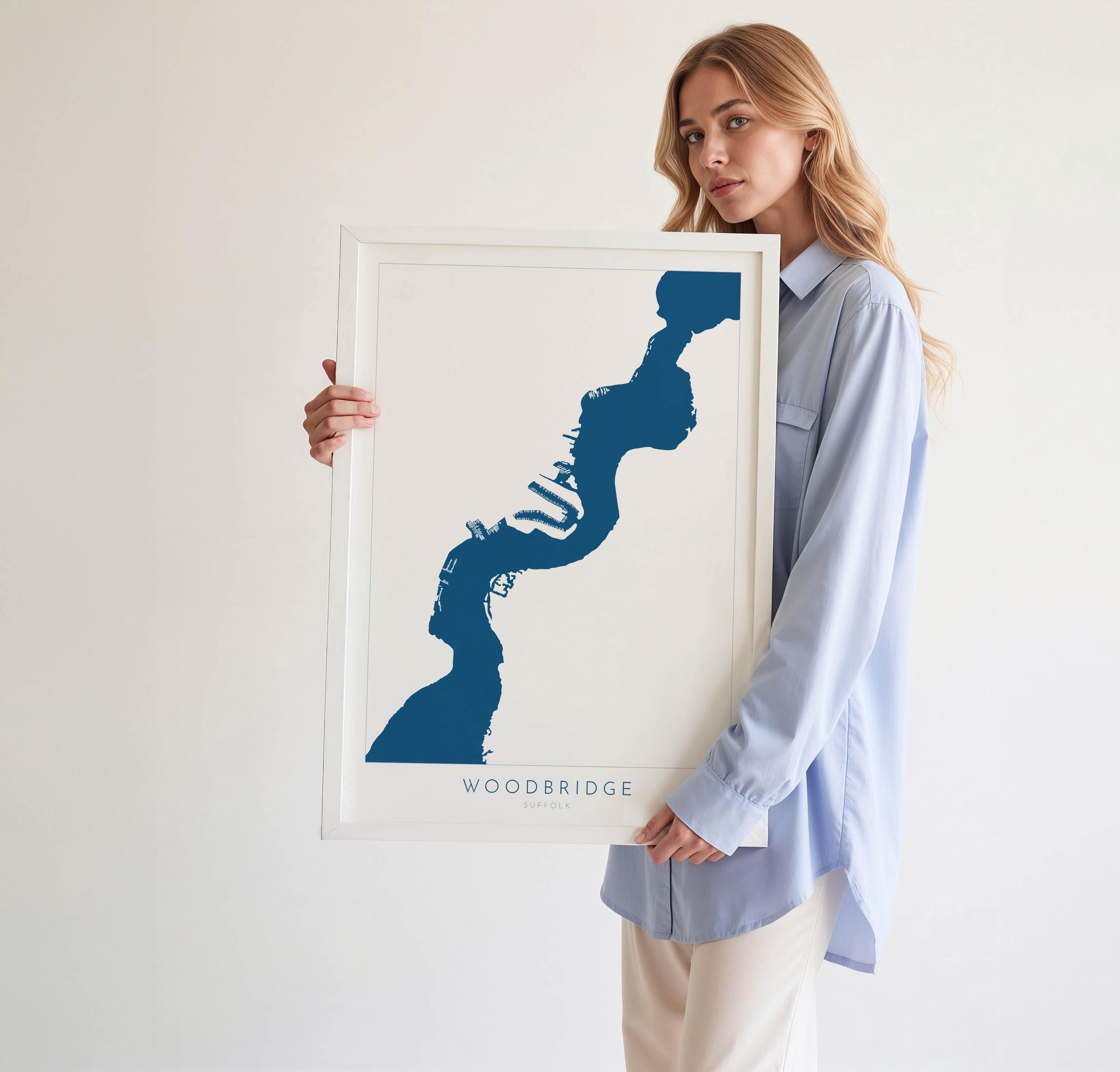 Woodbridge - Suffolk, Woodbridge Art, Suffolk Map, River Deben, Suffolk Coast, Suffolk Travel Print, Woodbridge Map, Suffolk Art, UK Rivers