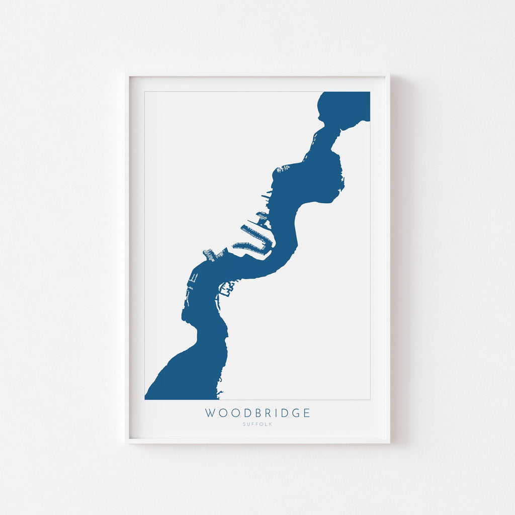 Woodbridge - Suffolk, Woodbridge Art, Suffolk Map, River Deben, Suffolk Coast, Suffolk Travel Print, Woodbridge Map, Suffolk Art, UK Rivers