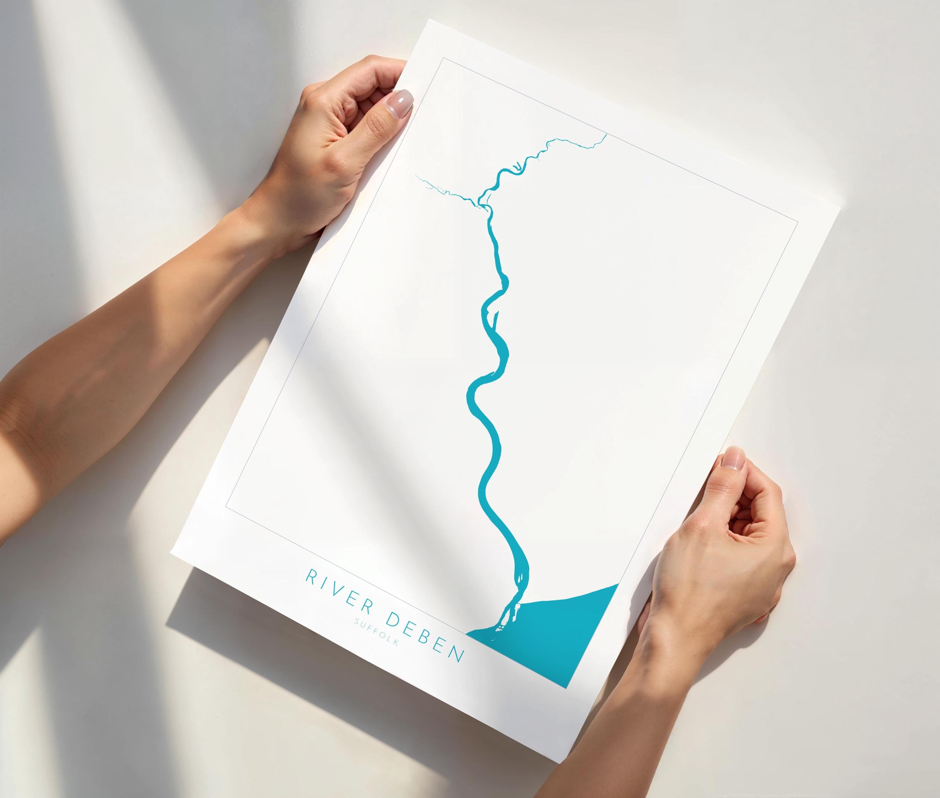 River Deben Map Art - Suffolk Map Print, Woodbridge Art, Woodbridge Map, Suffolk Map, Suffolk Coast, Suffolk Travel Print, Suffolk Art UK