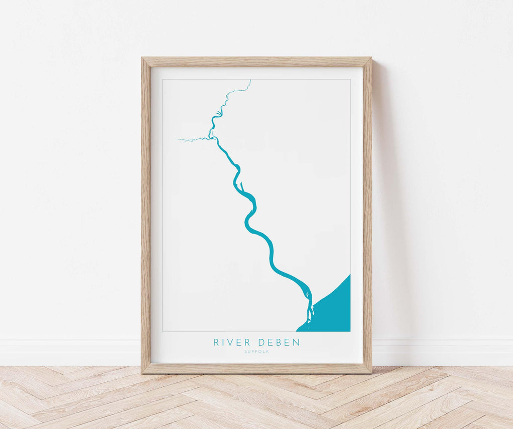 River Deben Map Art - Suffolk Map Print, Woodbridge Art, Woodbridge Map, Suffolk Map, Suffolk Coast, Suffolk Travel Print, Suffolk Art UK