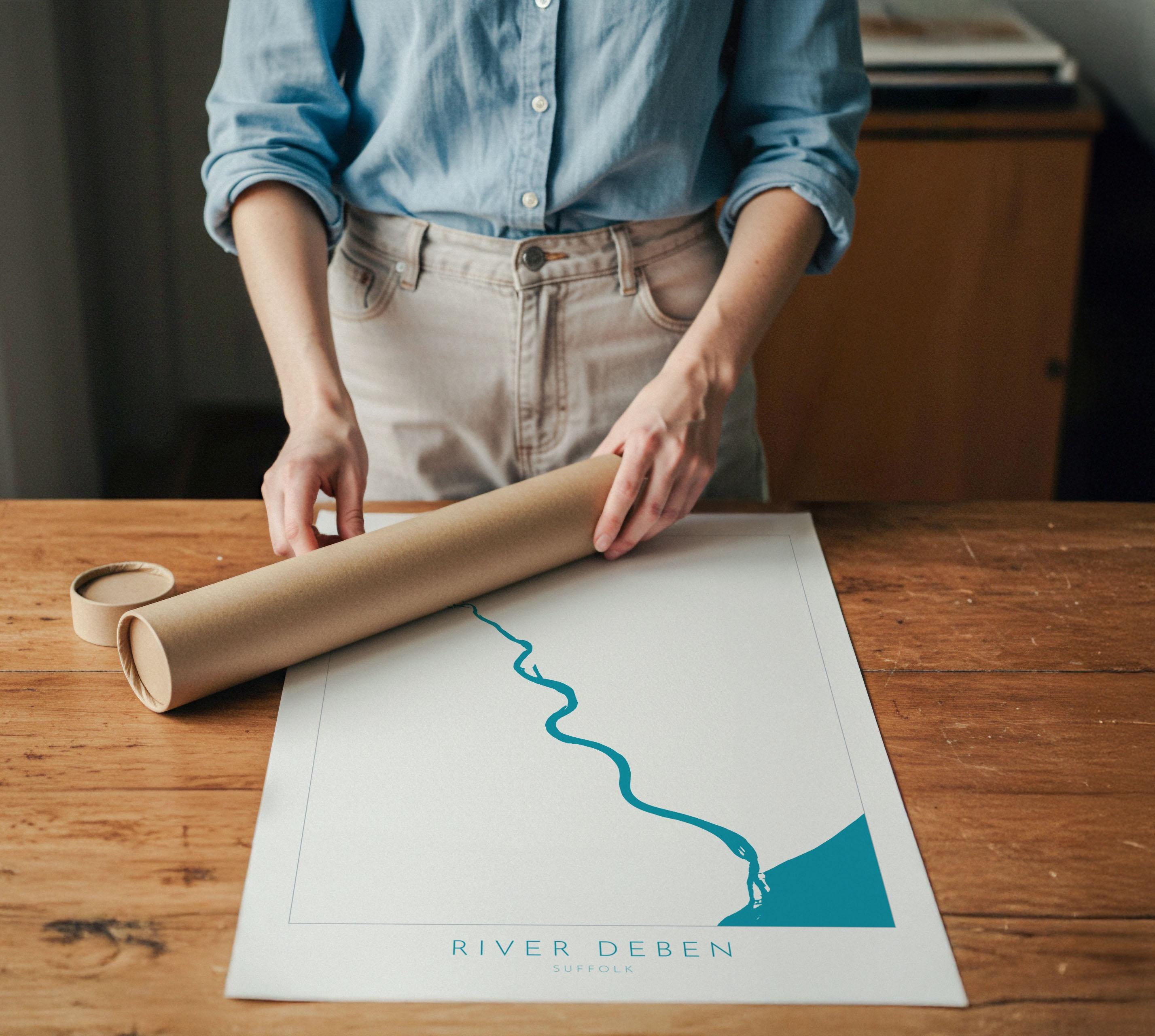 River Deben Map Art - Suffolk Map Print, Woodbridge Art, Woodbridge Map, Suffolk Map, Suffolk Coast, Suffolk Travel Print, Suffolk Art UK