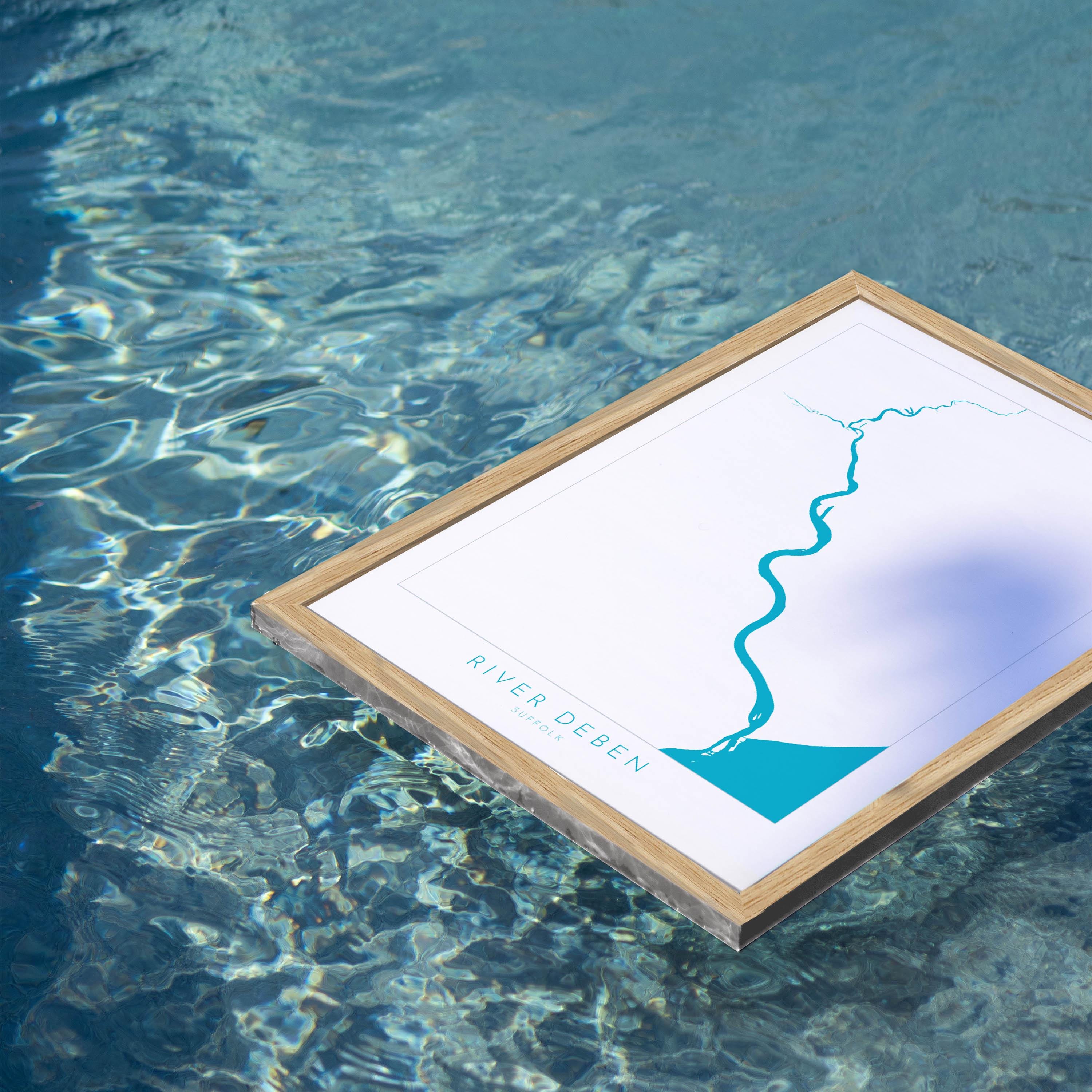 River Deben Map Art - Suffolk Map Print, Woodbridge Art, Woodbridge Map, Suffolk Map, Suffolk Coast, Suffolk Travel Print, Suffolk Art UK