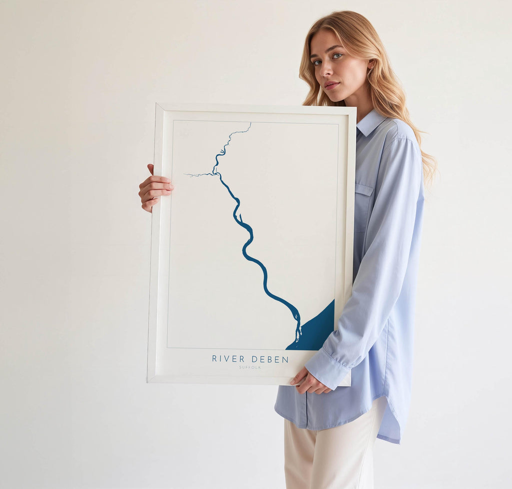 River Deben Map Art - Suffolk Map Print, Woodbridge Art, Woodbridge Map, Suffolk Map, Suffolk Coast, Suffolk Travel Print, Suffolk Art UK