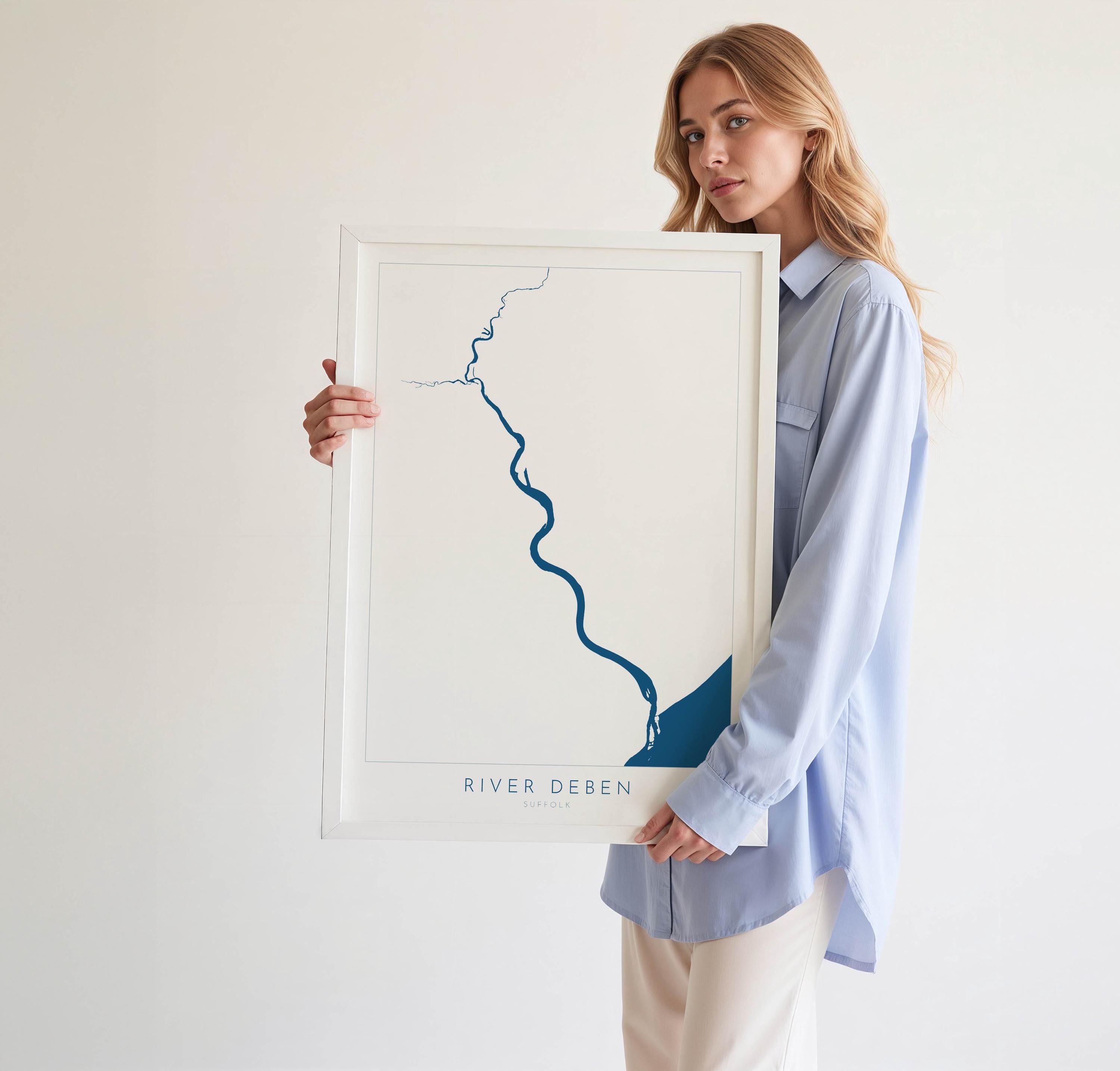 River Deben Map Art - Suffolk Map Print, Woodbridge Art, Woodbridge Map, Suffolk Map, Suffolk Coast, Suffolk Travel Print, Suffolk Art UK