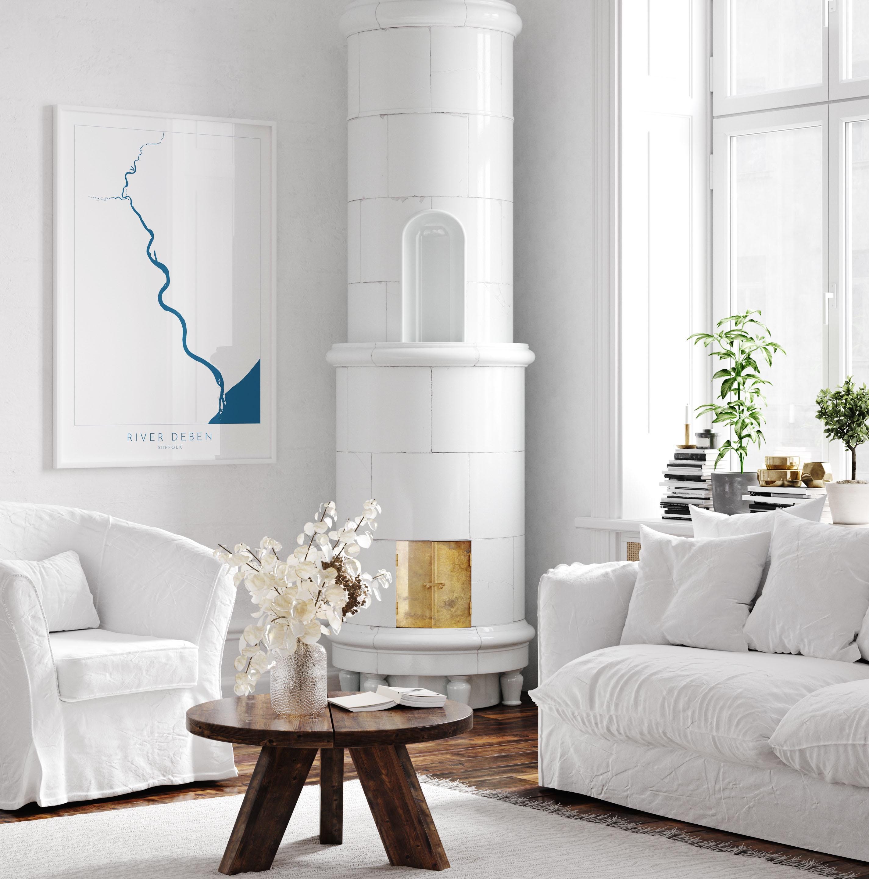 River Deben Map Art - Suffolk Map Print, Woodbridge Art, Woodbridge Map, Suffolk Map, Suffolk Coast, Suffolk Travel Print, Suffolk Art UK