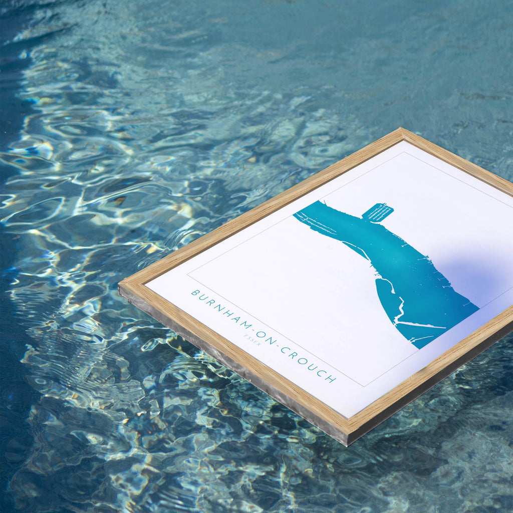 Burnham-on-Crouch Print - Burnham on Crouch Art, Burnham on Crouch Map, Essex Map Art, River Crouch Sailing Map, River Crouch Essex, UK Map