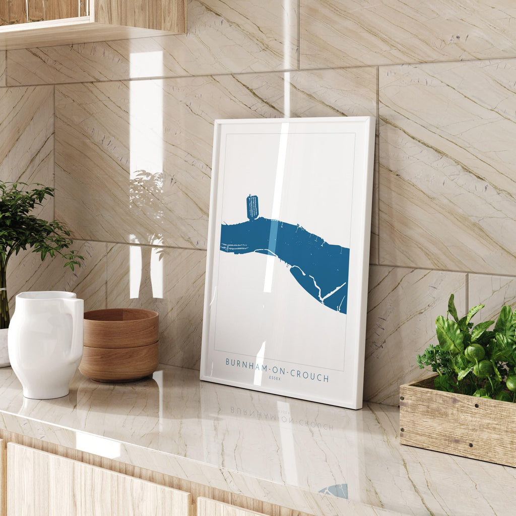 Burnham-on-Crouch Print - Burnham on Crouch Art, Burnham on Crouch Map, Essex Map Art, River Crouch Sailing Map, River Crouch Essex, UK Map