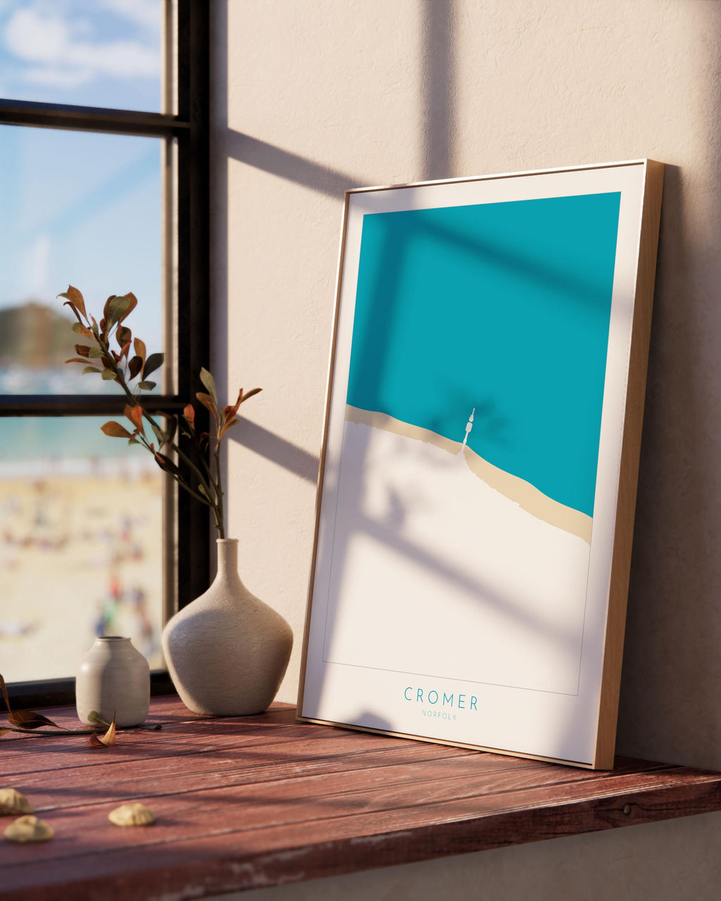 Cromer Map Art - Norfolk Map, Cromer Map Print, North Norfolk Coast, Cromer Pier, Norfolk Print, Cromer Travel Print, Norfolk Travel Poster