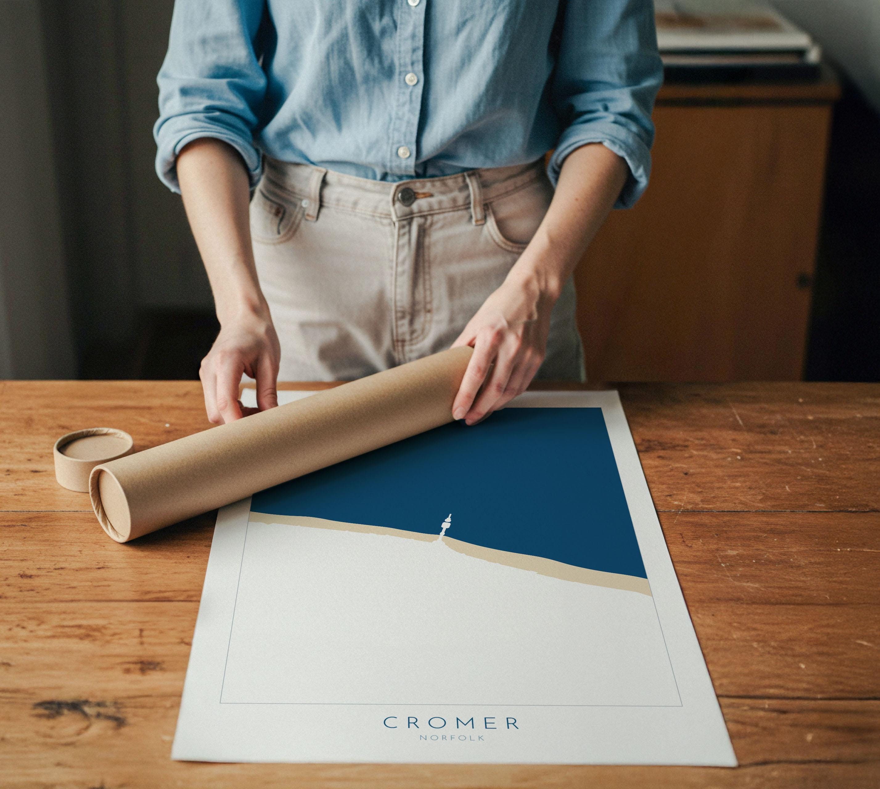 Cromer Map Art - Norfolk Map, Cromer Map Print, North Norfolk Coast, Cromer Pier, Norfolk Print, Cromer Travel Print, Norfolk Travel Poster