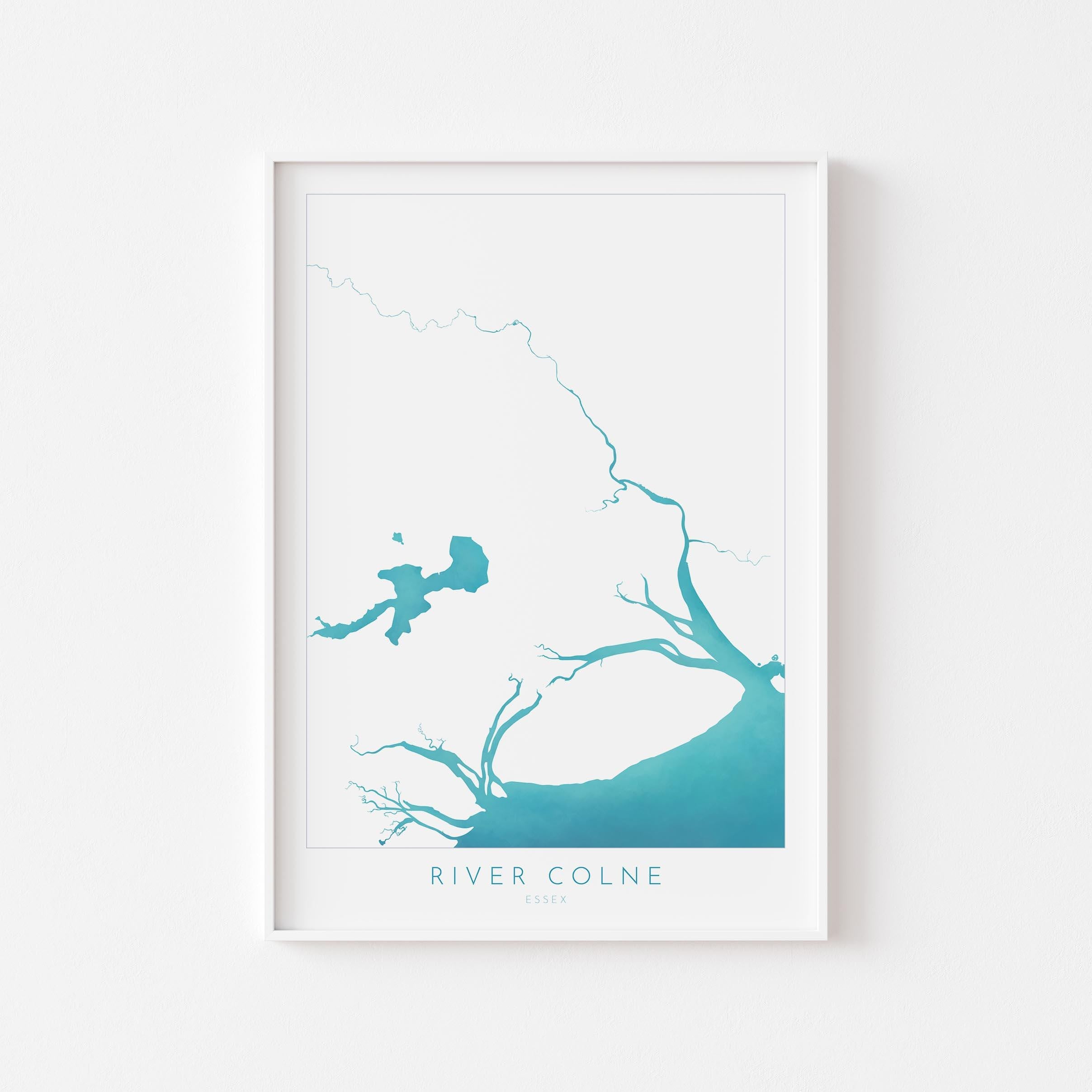 River Colne Map Print - Essex Map Art, Wivenhoe Map Art, Colchester Print, Essex Art, Mersea Island, Essex Coast, Nautical Art, UK Rivers