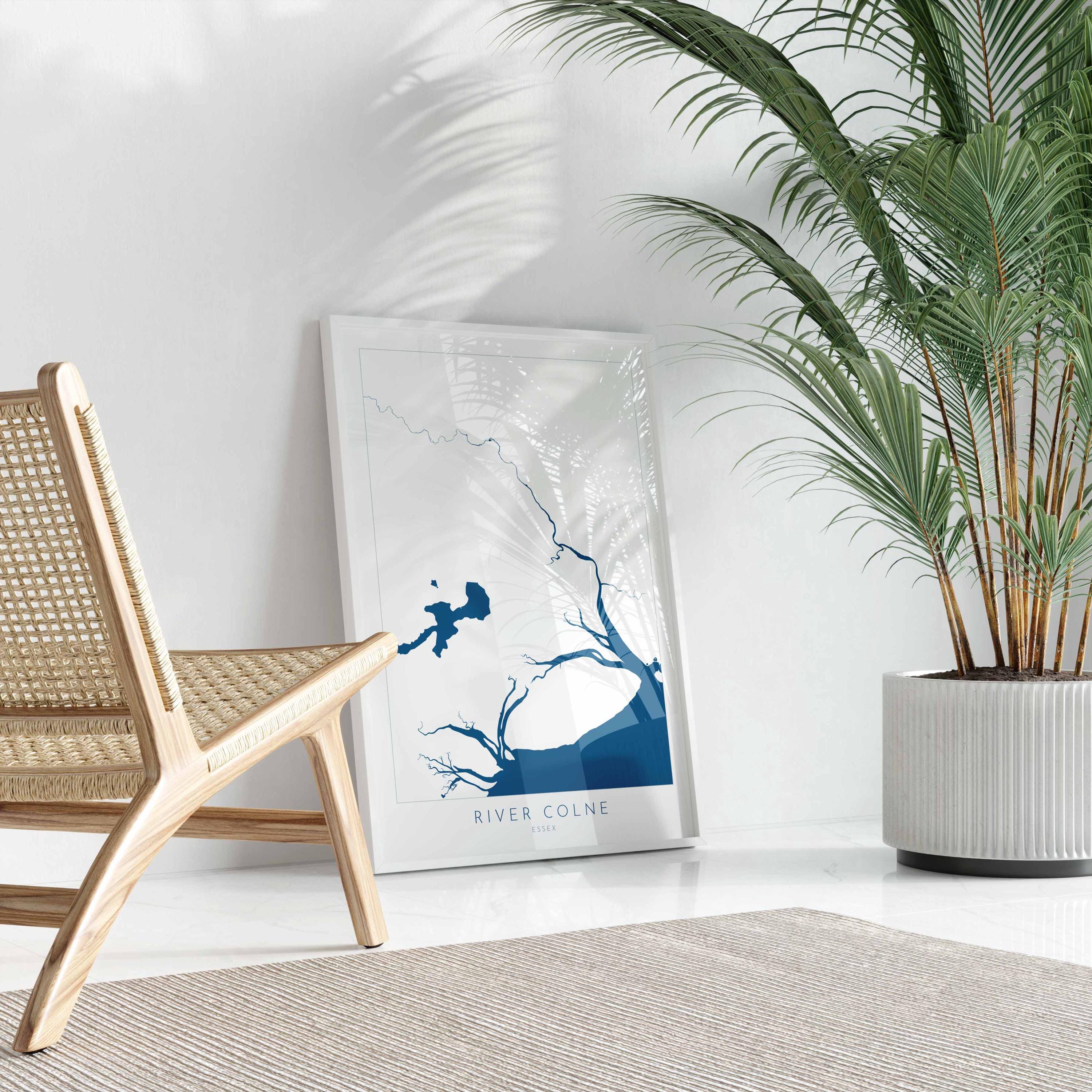 River Colne Map Print - Essex Map Art, Wivenhoe Map Art, Colchester Print, Essex Art, Mersea Island, Essex Coast, Nautical Art, UK Rivers