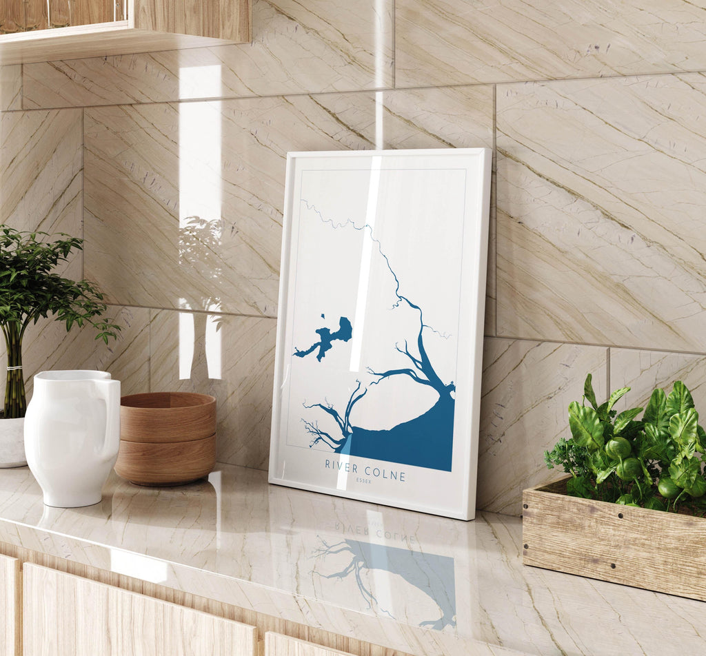 River Colne Map Print - Essex Map Art, Wivenhoe Map Art, Colchester Print, Essex Art, Mersea Island, Essex Coast, Nautical Art, UK Rivers