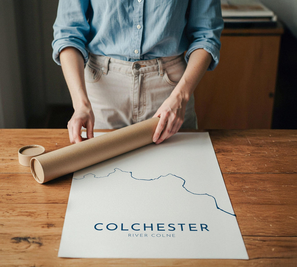 Colchester Print Map Art - Colchester Essex Art Print, River Colne Map, Essex Map, Colchester Poster, Essex Art, Colchester Art Print