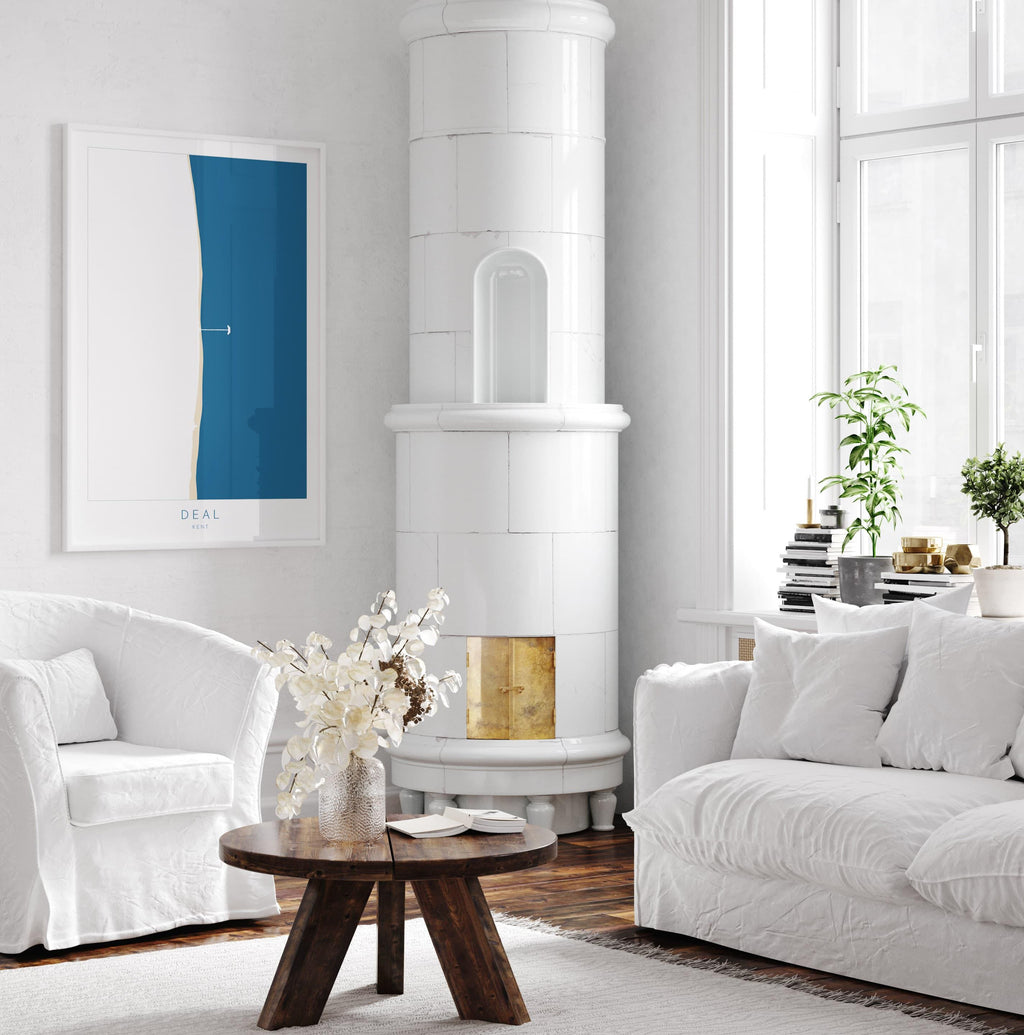 Deal Map Print - Kent Map Art, Kent Travel Poster, Kent Coast, A1, A2, A3, A4, Deal Beach Art, Deal Kent Map, Deal Pier, UK Map, Kent Gift