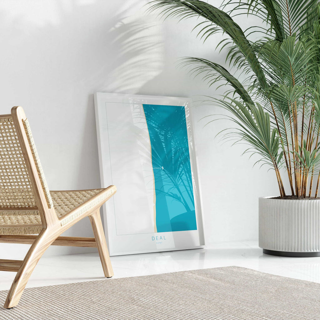 Deal Map Print - Kent Map Art, Kent Travel Poster, Kent Coast, A1, A2, A3, A4, Deal Beach Art, Deal Kent Map, Deal Pier, UK Map, Kent Gift