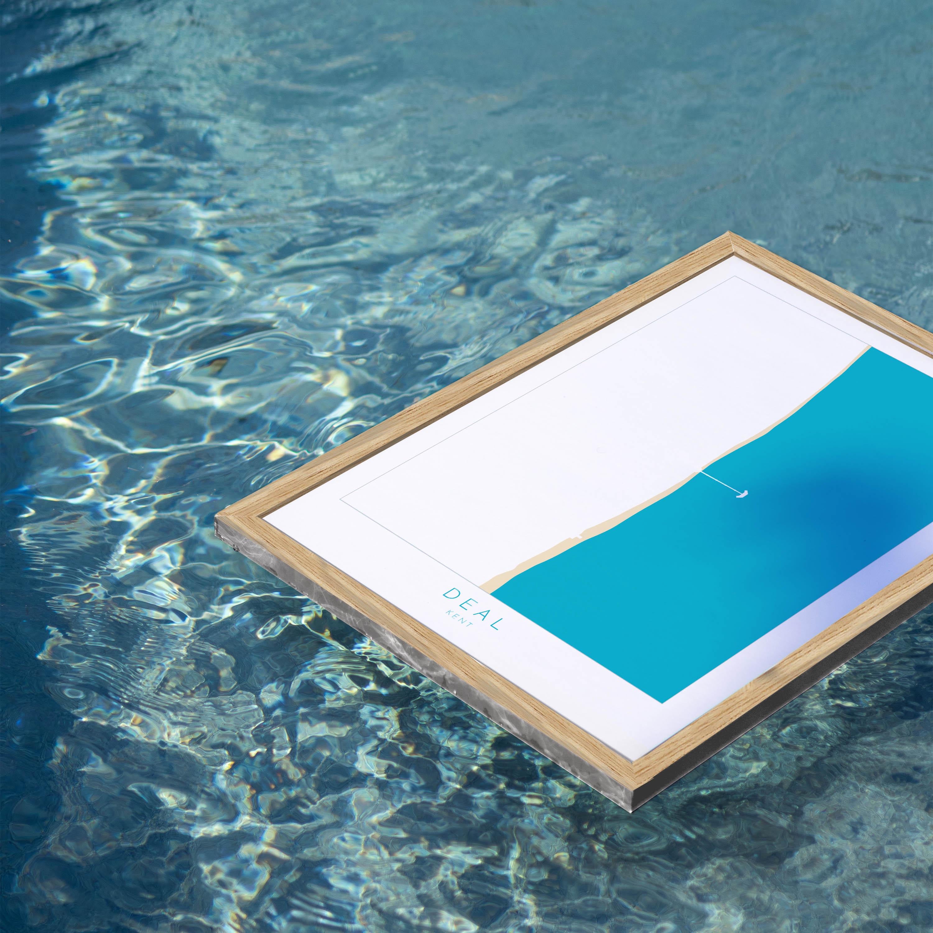 Deal Map Print - Kent Map Art, Kent Travel Poster, Kent Coast, A1, A2, A3, A4, Deal Beach Art, Deal Kent Map, Deal Pier, UK Map, Kent Gift