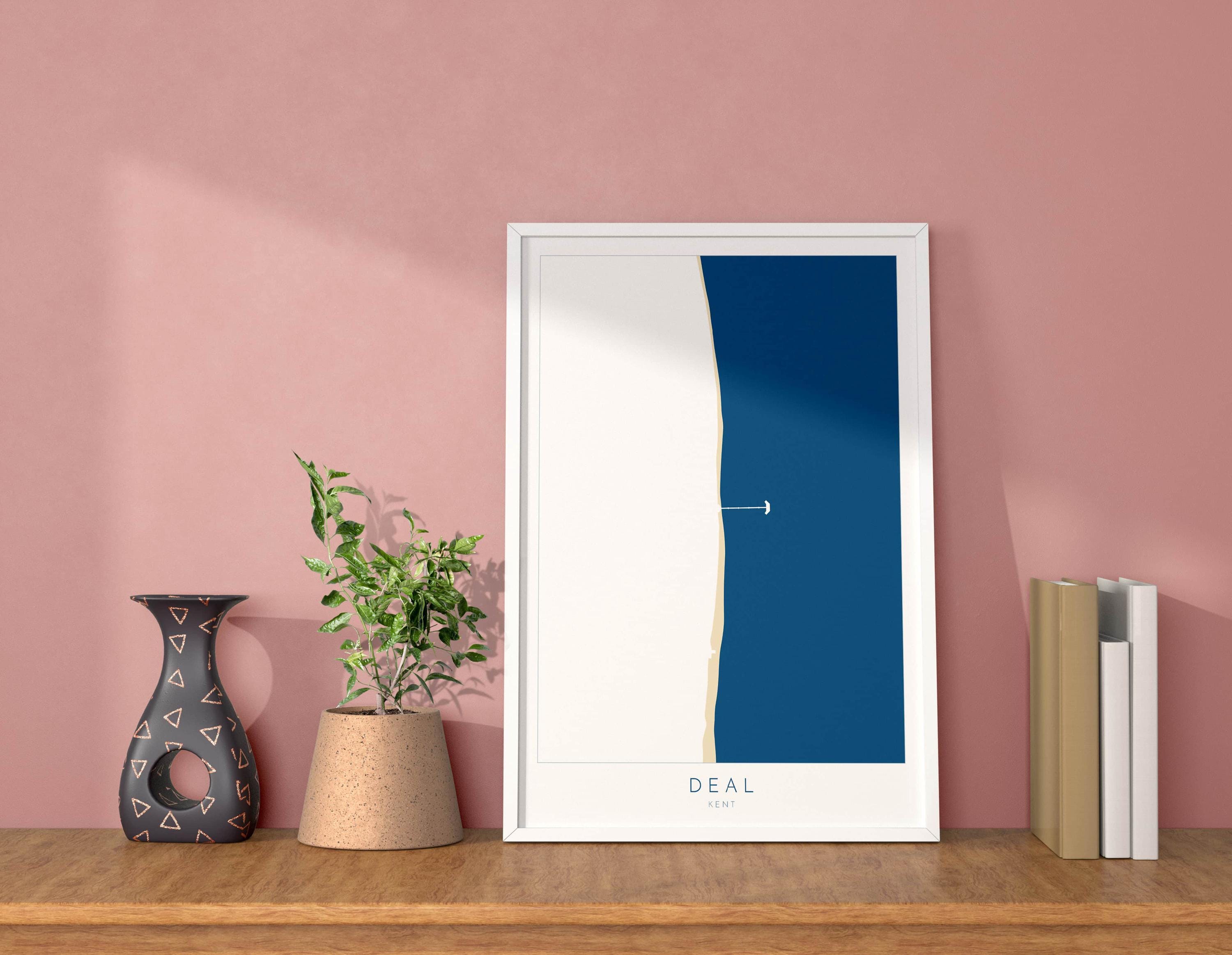 Deal Map Print - Kent Map Art, Kent Travel Poster, Kent Coast, A1, A2, A3, A4, Deal Beach Art, Deal Kent Map, Deal Pier, UK Map, Kent Gift