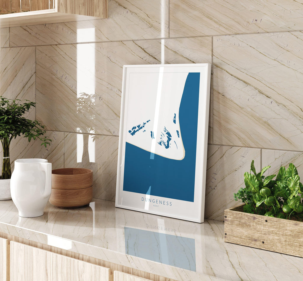 Dungeness Map Print - Dungeness Prints, Kent Map Art, Dungeness Travel Poster, Kent Coast, A1, A2, A3, A4, Dungeness Beach Art, UK Beach Art