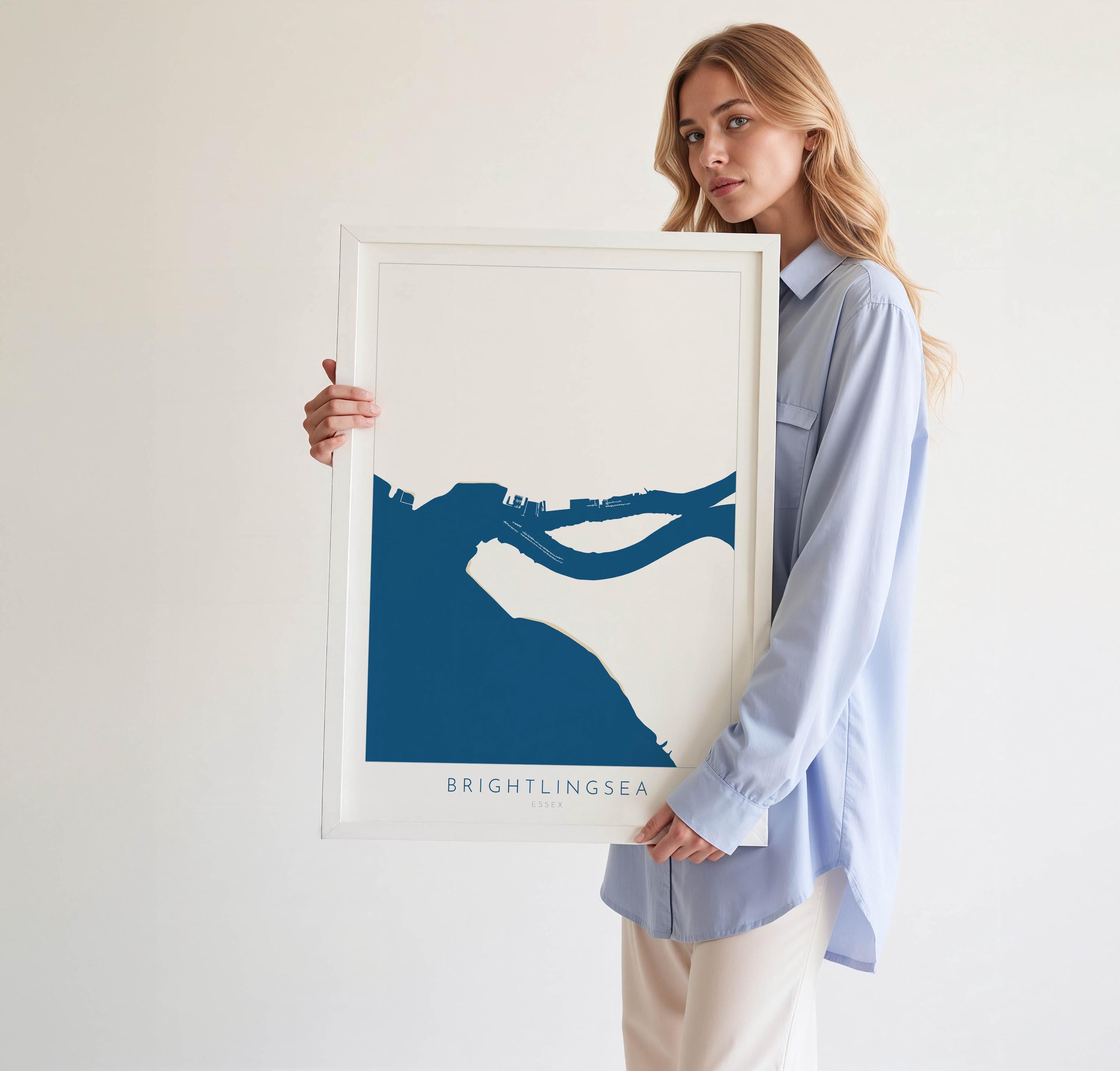 Brightlingsea Map Art - Brightlingsea Essex Art, Essex Map, Brightlingsea UK, Colchester Map, Essex Art