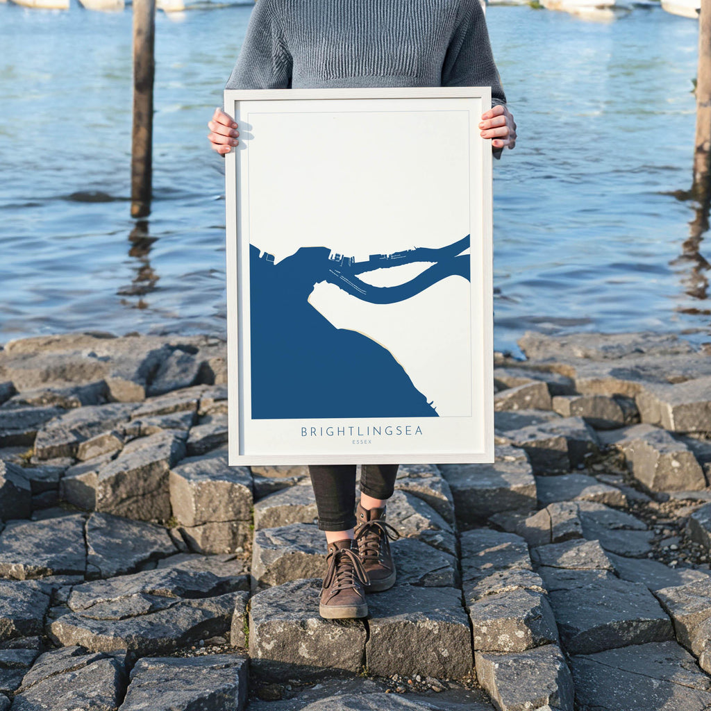 Brightlingsea Map Art - Brightlingsea Essex Art, Essex Map, Brightlingsea UK, Colchester Map, Essex Art