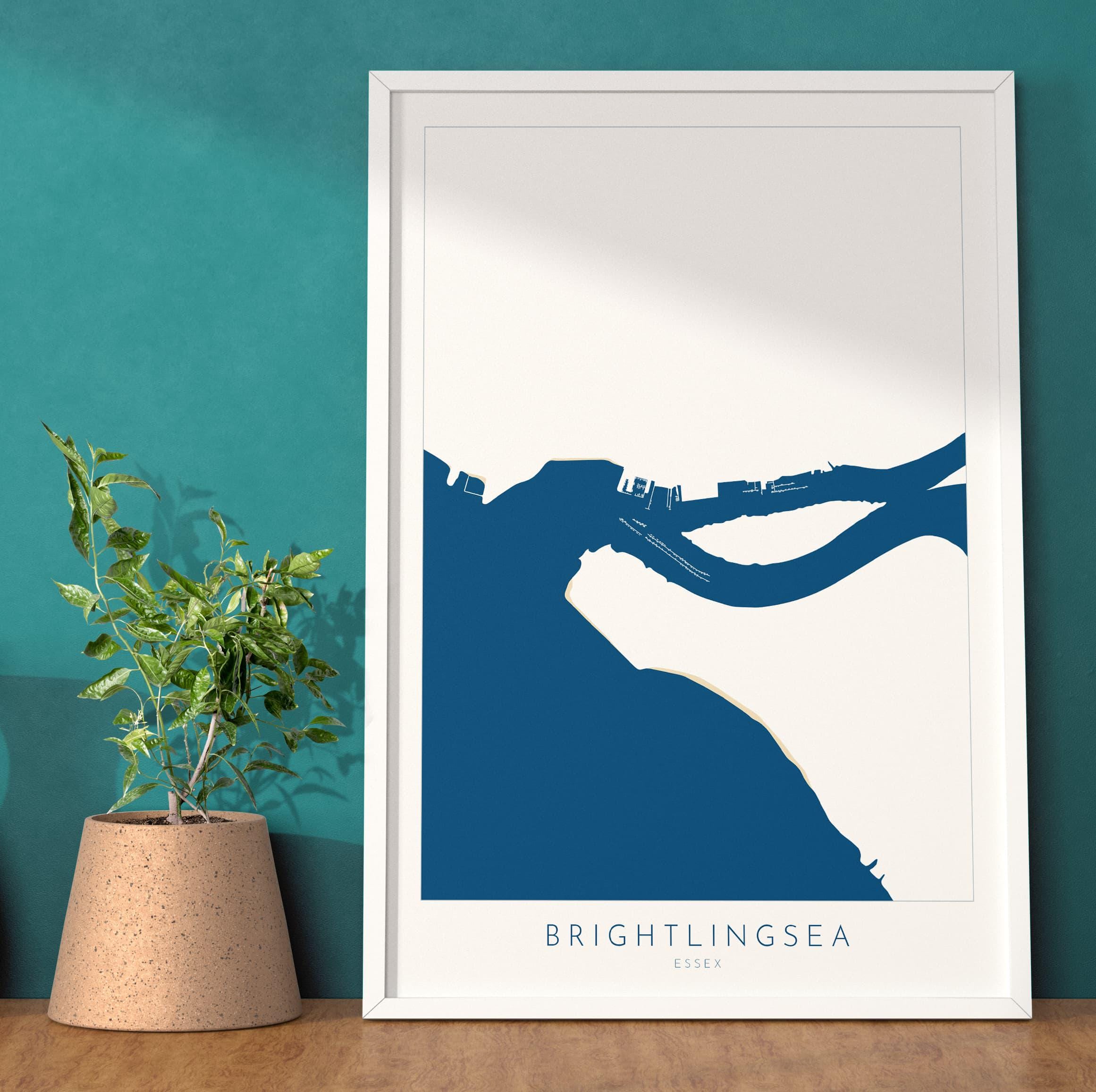 Brightlingsea Map Art - Brightlingsea Essex Art, Essex Map, Brightlingsea UK, Colchester Map, Essex Art