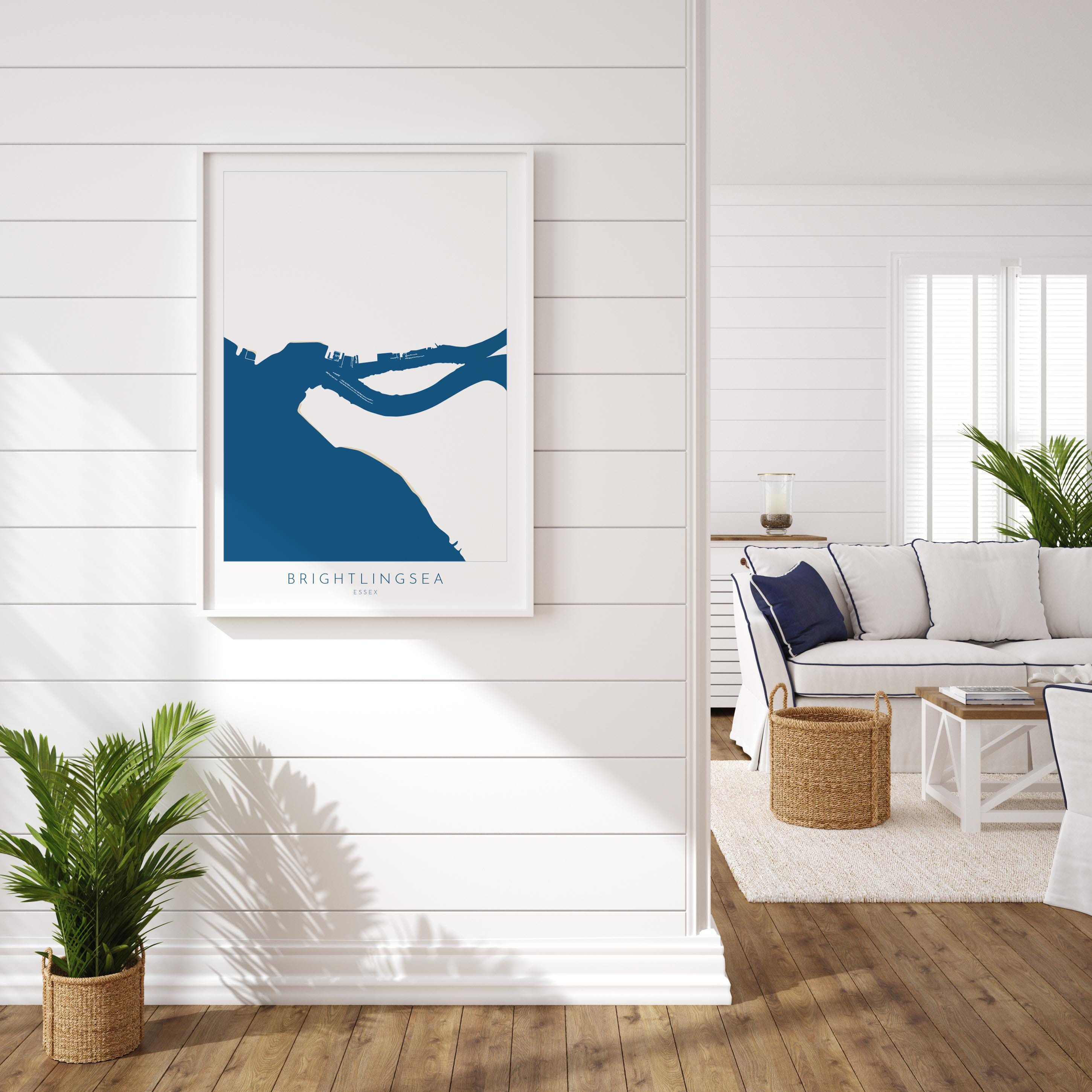 Brightlingsea Map Art - Brightlingsea Essex Art, Essex Map, Brightlingsea UK, Colchester Map, Essex Art