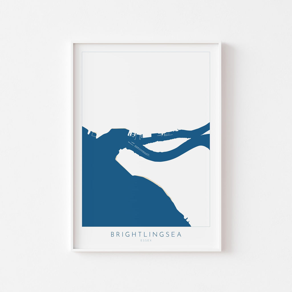 Brightlingsea Map Art - Brightlingsea Essex Art, Essex Map, Brightlingsea UK, Colchester Map, Essex Art