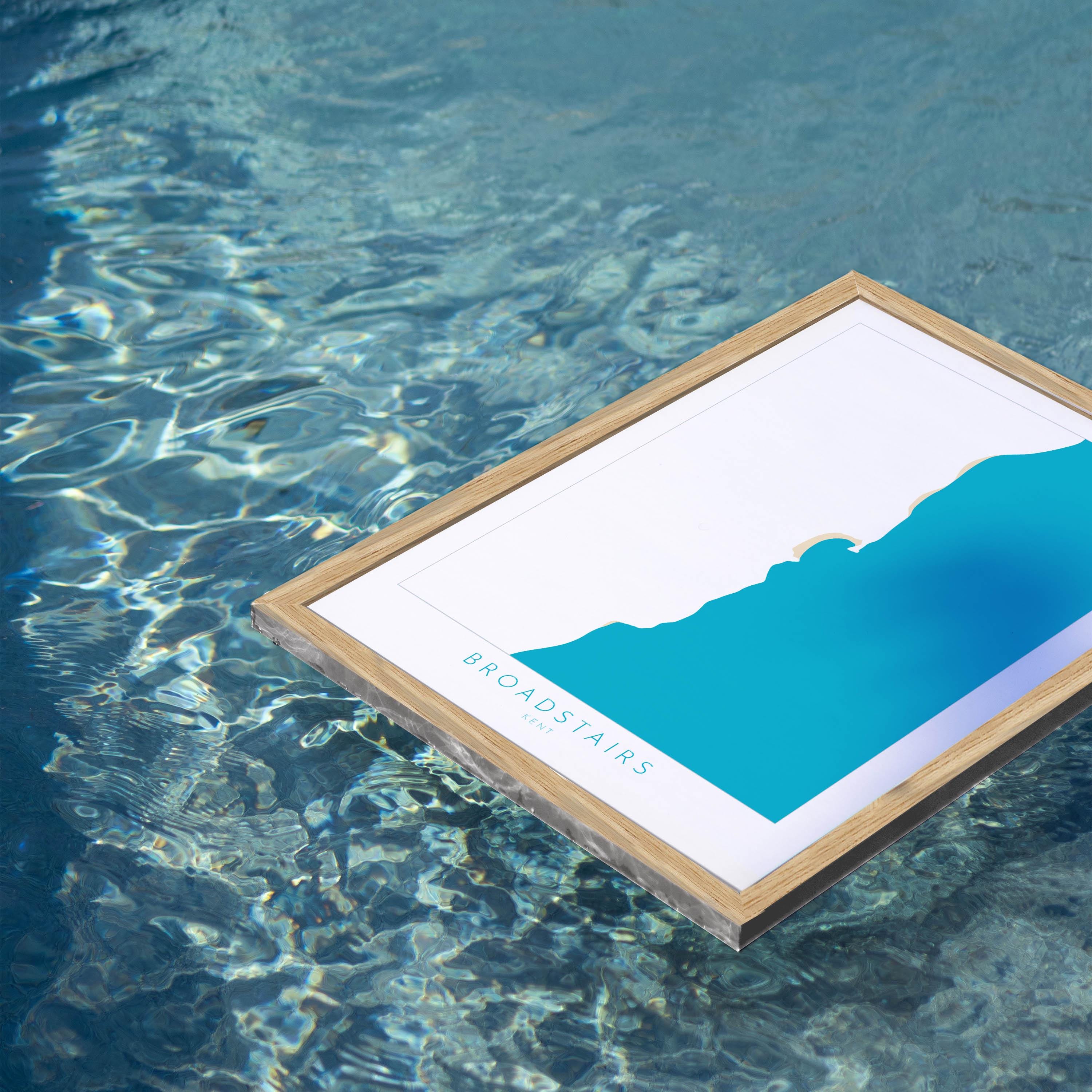 Broadstairs Map Print - Broadstairs Art Poster, Kent Map Art, Broadstairs Travel Poster, Kent Coast, A1, A2, A3, A4, Broadstairs Beach Art