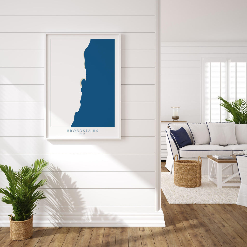 Broadstairs Map Print - Broadstairs Art Poster, Kent Map Art, Broadstairs Travel Poster, Kent Coast, A1, A2, A3, A4, Broadstairs Beach Art