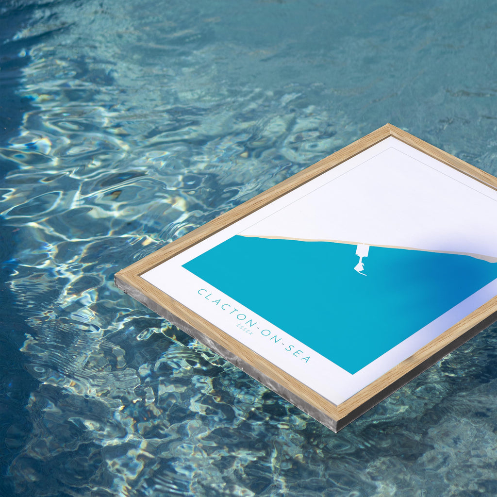 Clacton-on-Sea Map Art - Essex Map, Clacton on Sea Essex Art, Clacton Map, Clacton-on-Sea Beach UK, Colchester Map, Essex Art