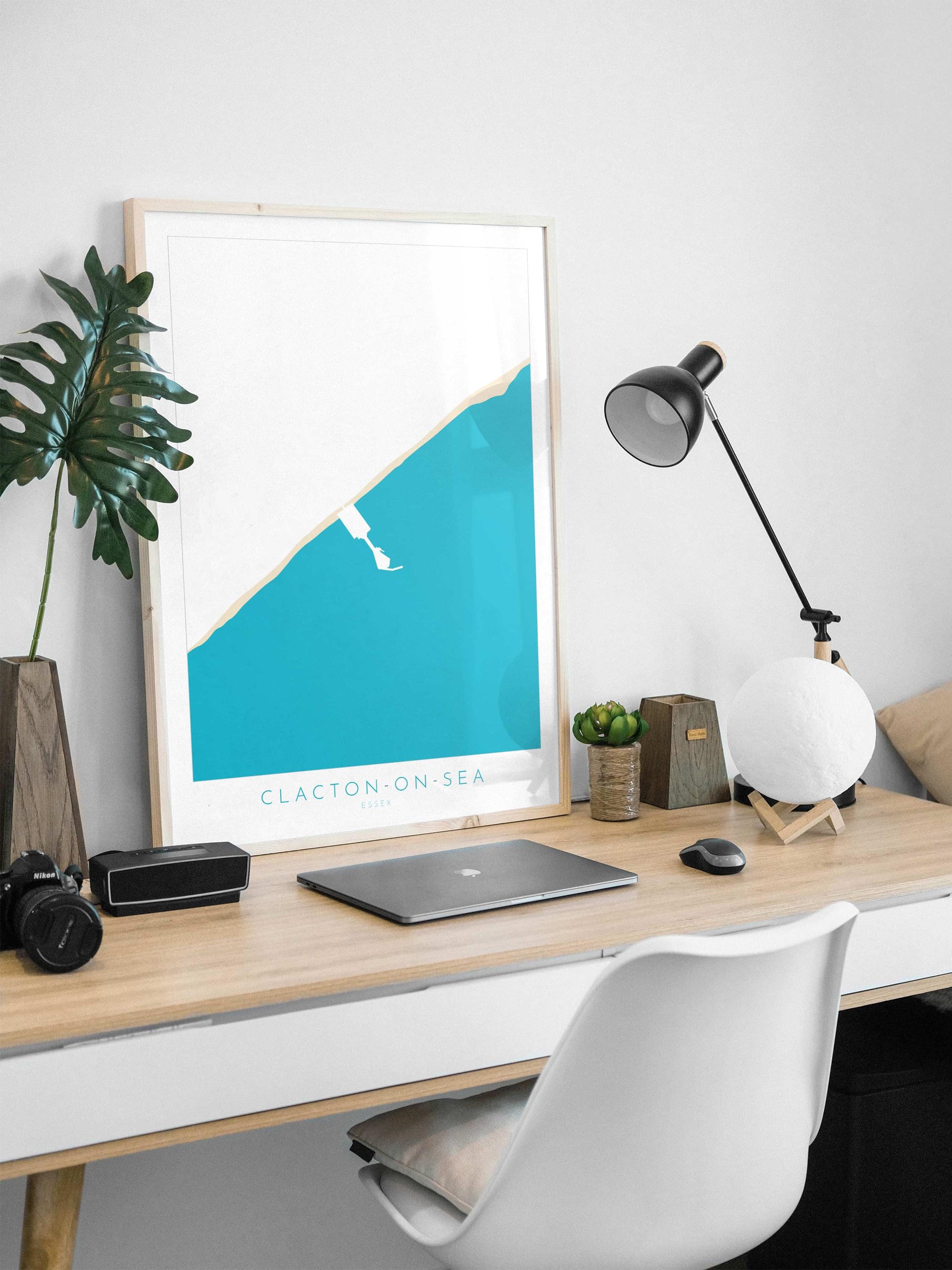 Clacton-on-Sea Map Art - Essex Map, Clacton on Sea Essex Art, Clacton Map, Clacton-on-Sea Beach UK, Colchester Map, Essex Art