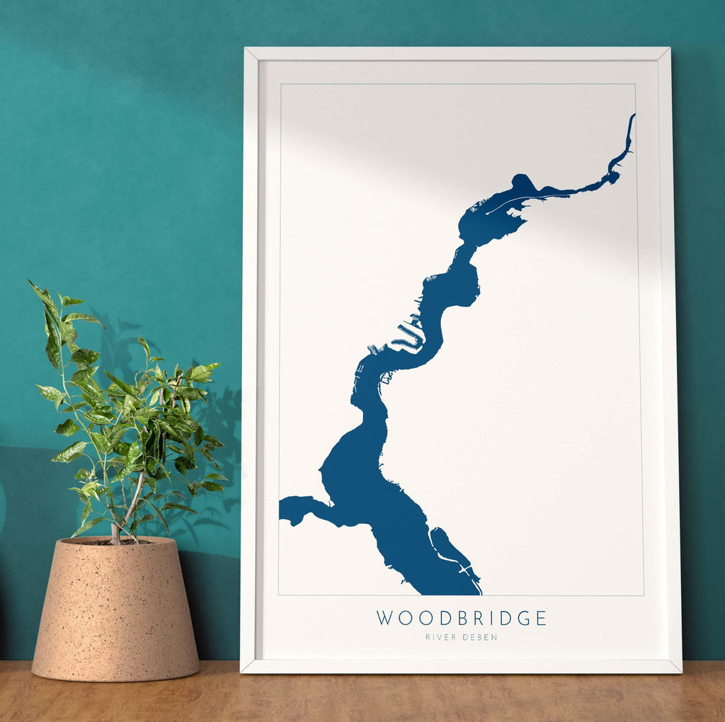 Woodbridge - Suffolk, Woodbridge Art, Suffolk Map, River Deben, Suffolk Coast, Suffolk Travel Print, Woodbridge Map, Suffolk Art