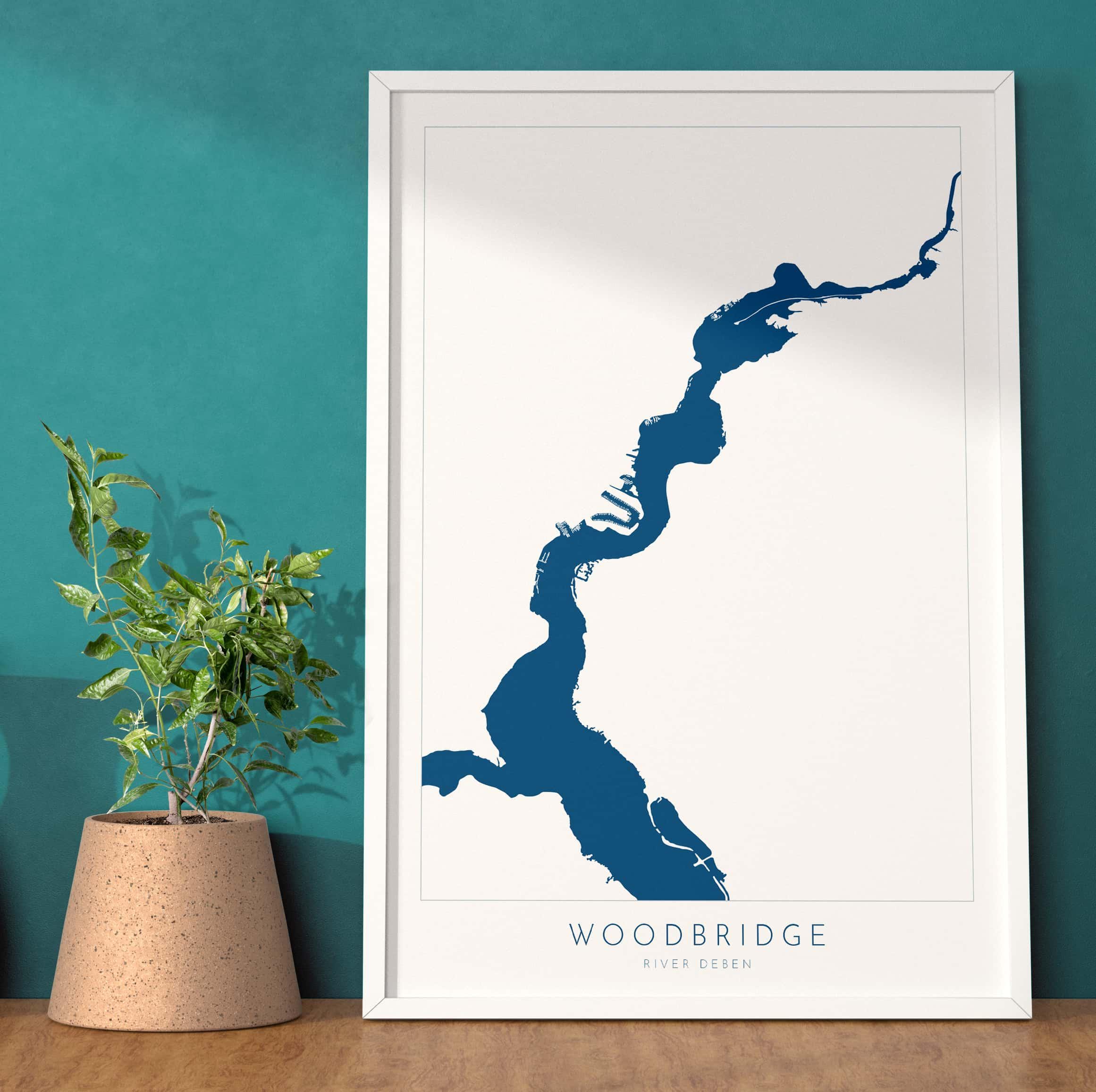 Woodbridge - Suffolk, Woodbridge Art, Suffolk Map, River Deben, Suffolk Coast, Suffolk Travel Print, Woodbridge Map, Suffolk Art